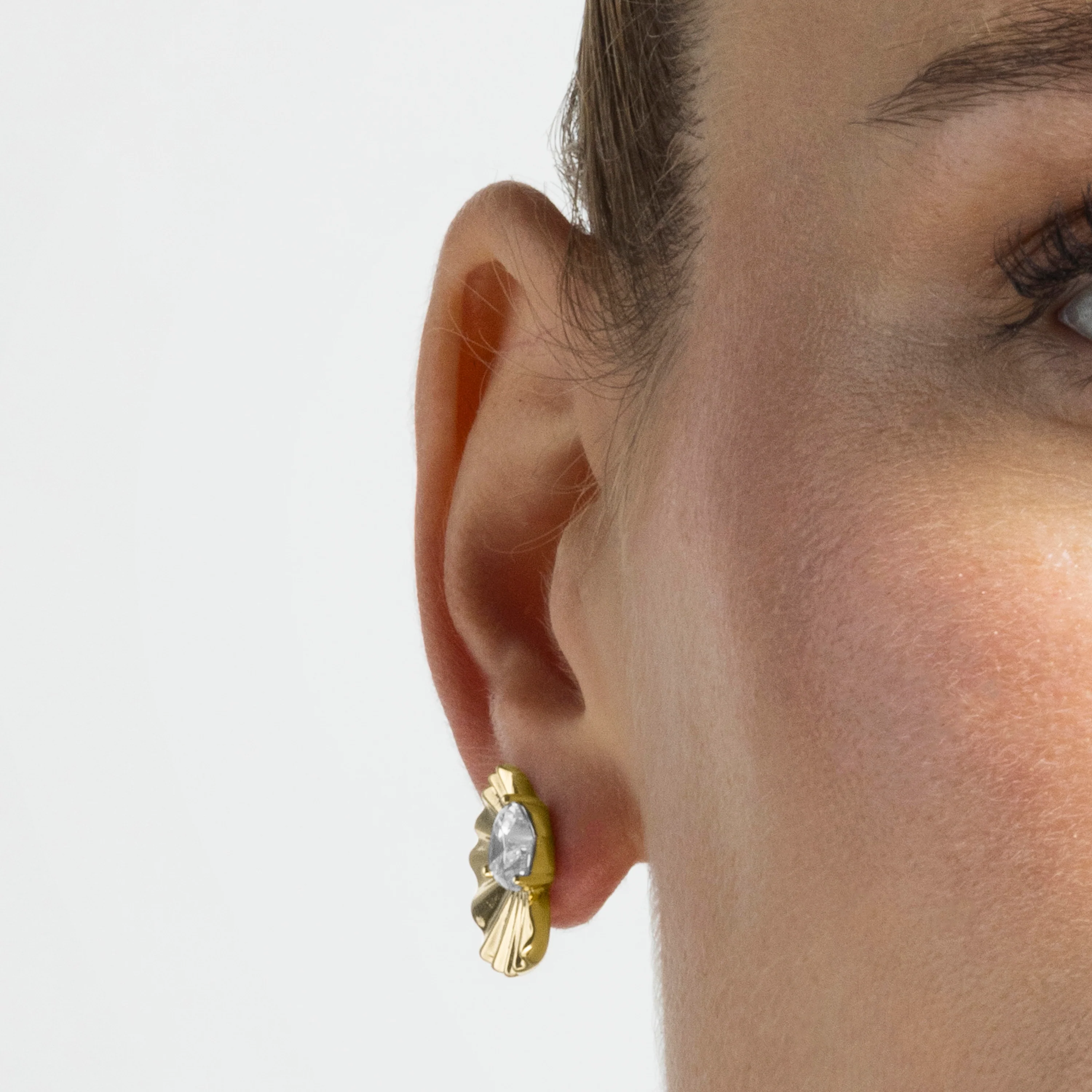 Pendientes con Circonita Brillante acabado oro 18k - Adnis - Image 3