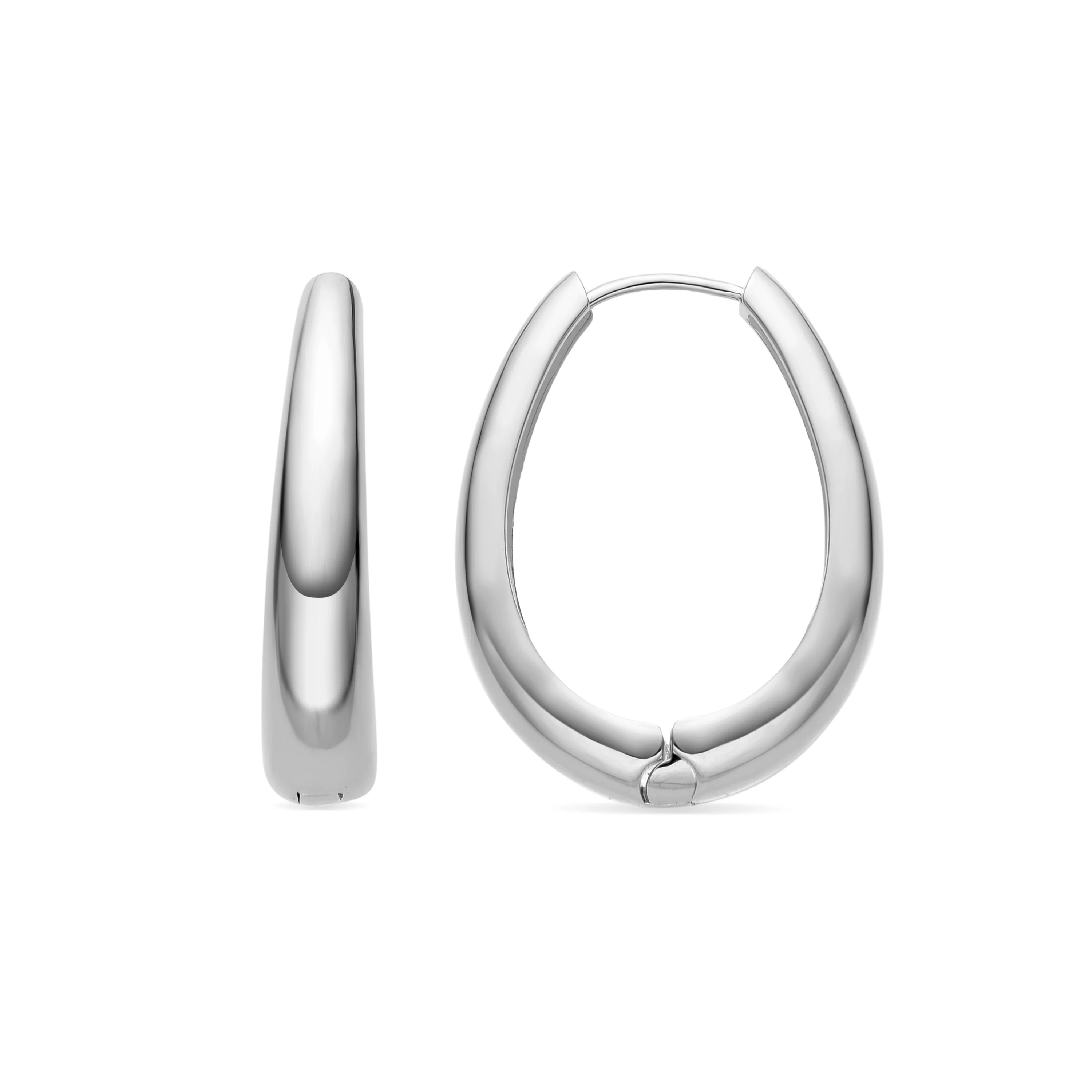 Pendientes de 31mm de diámetro acabado en rodio - Aima