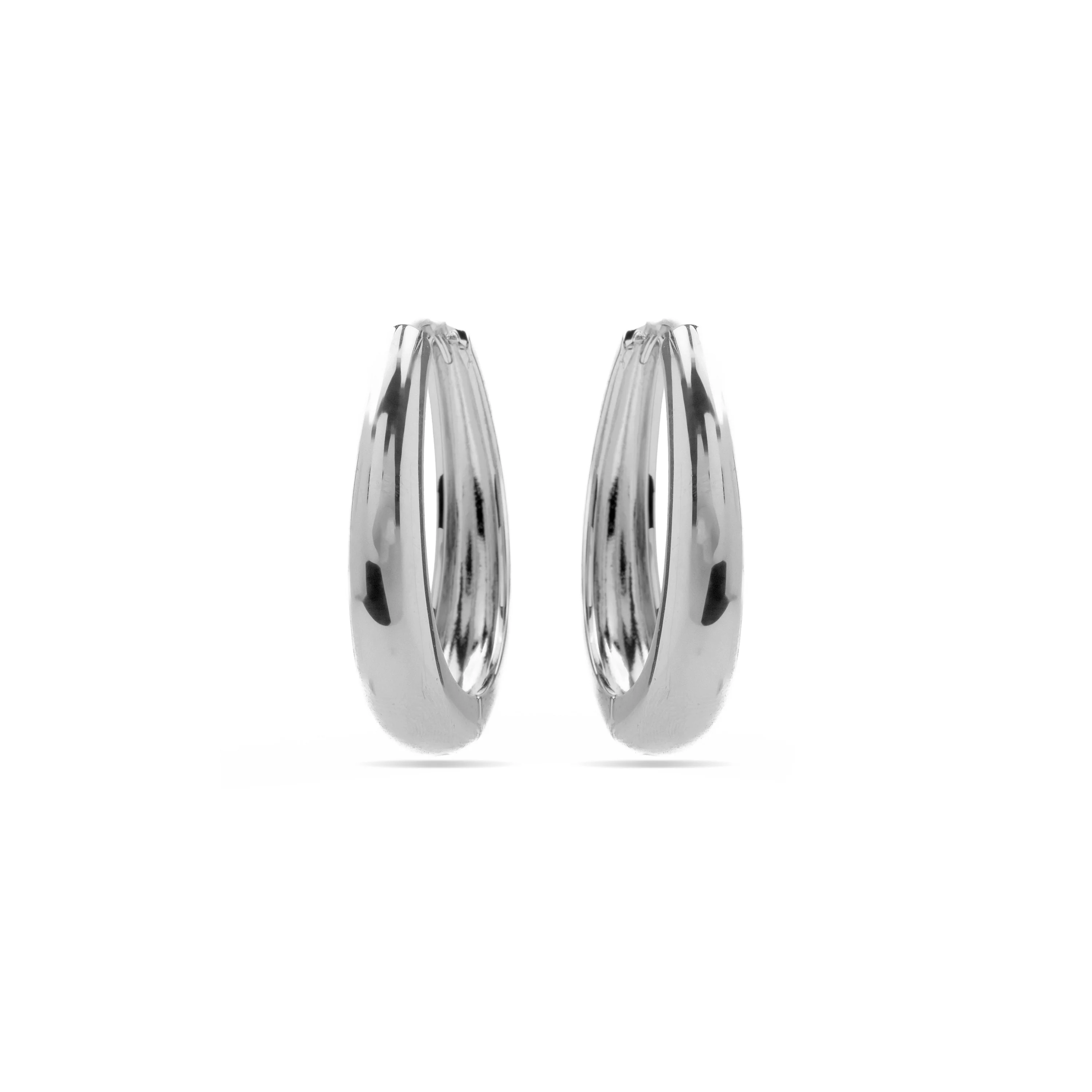Pendientes de 31mm de diámetro acabado en rodio - Aima - Image 3