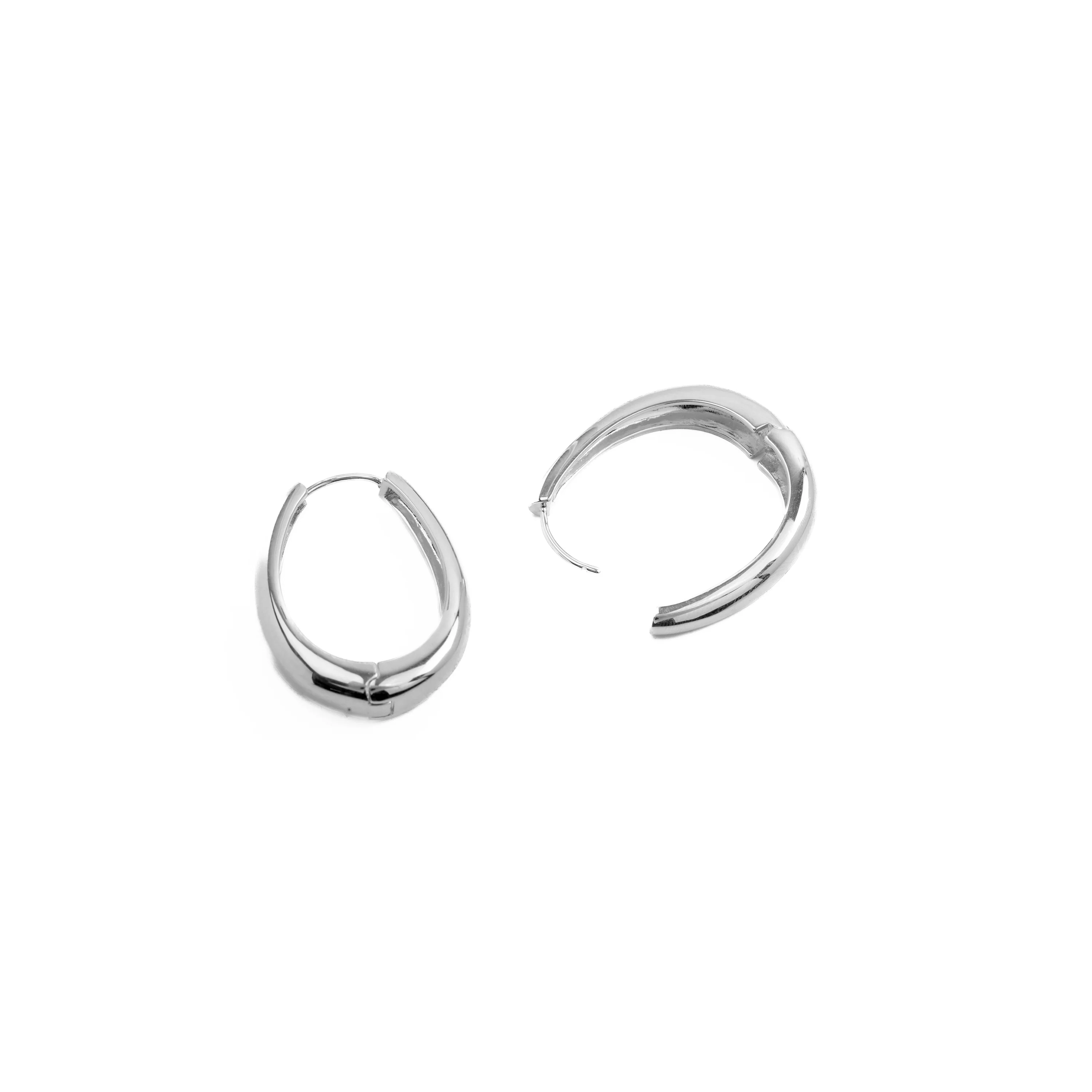 Pendientes de 31mm de diámetro acabado en rodio - Aima - Image 5