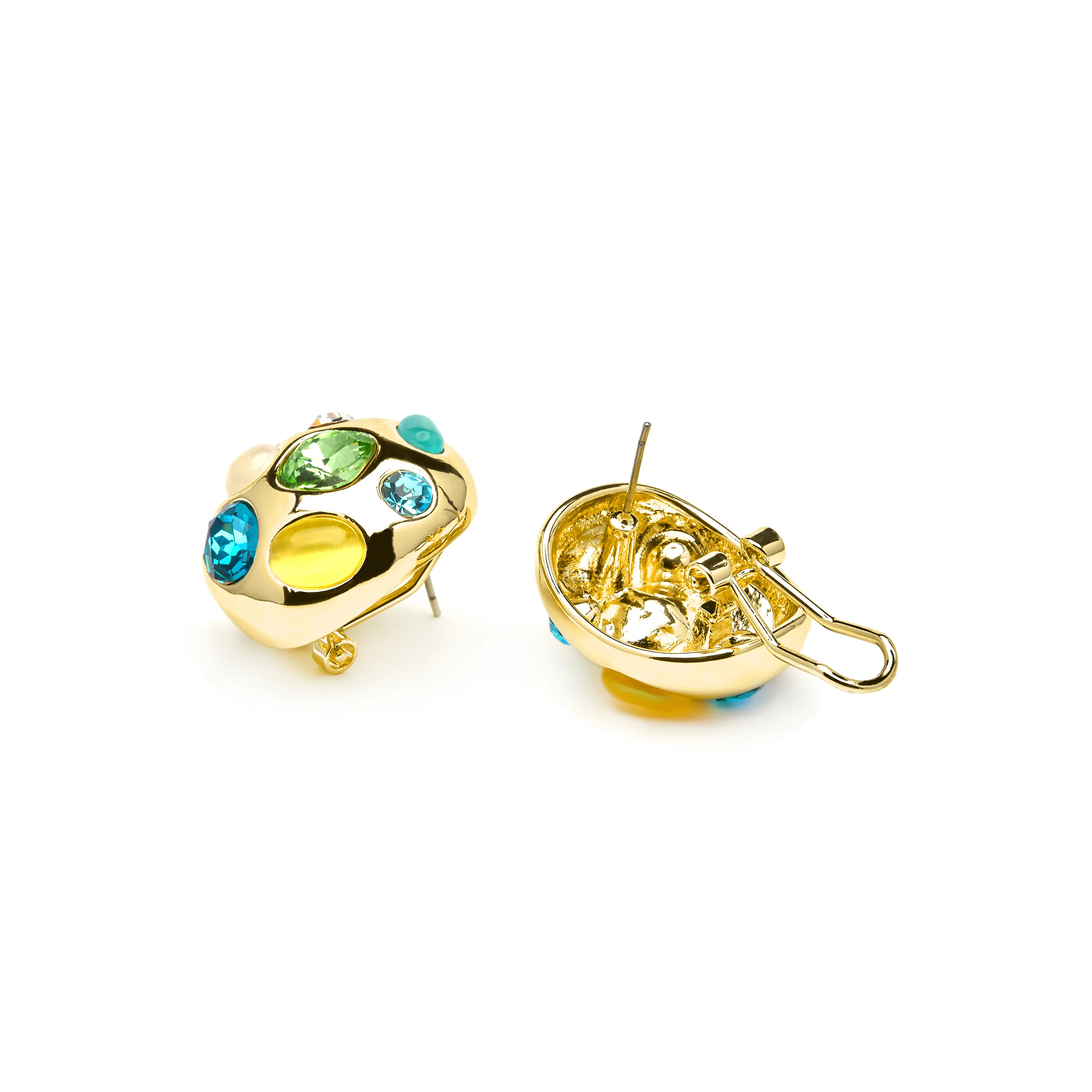 Pendientes acabado oro amarillo de 18k y Cristal Multicolor - Alik - Image 5