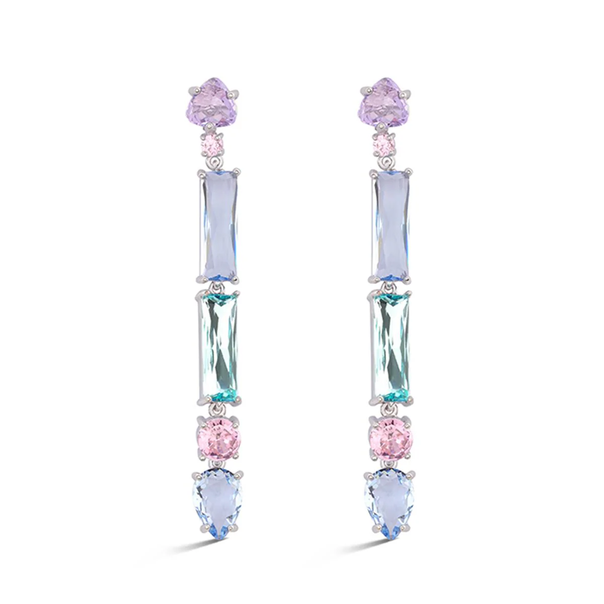 Pendientes Alu acabado en Rodio - Alu MULTICOLOR
