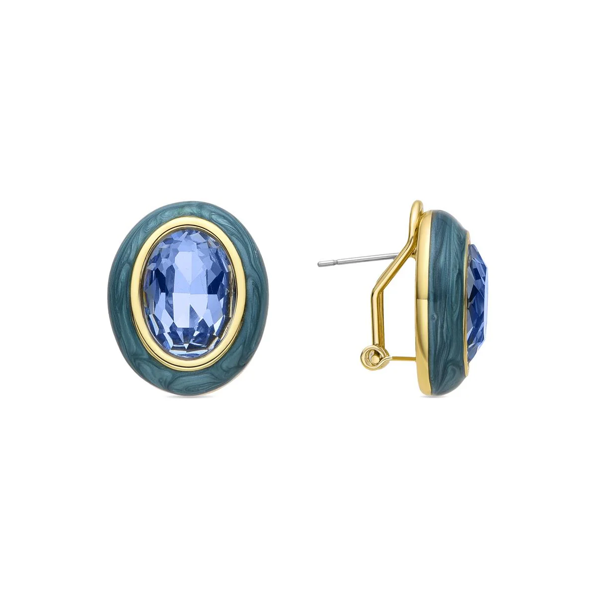 Pendientes Amarke acabados en oro amarillo 18K - Amarke AZUL