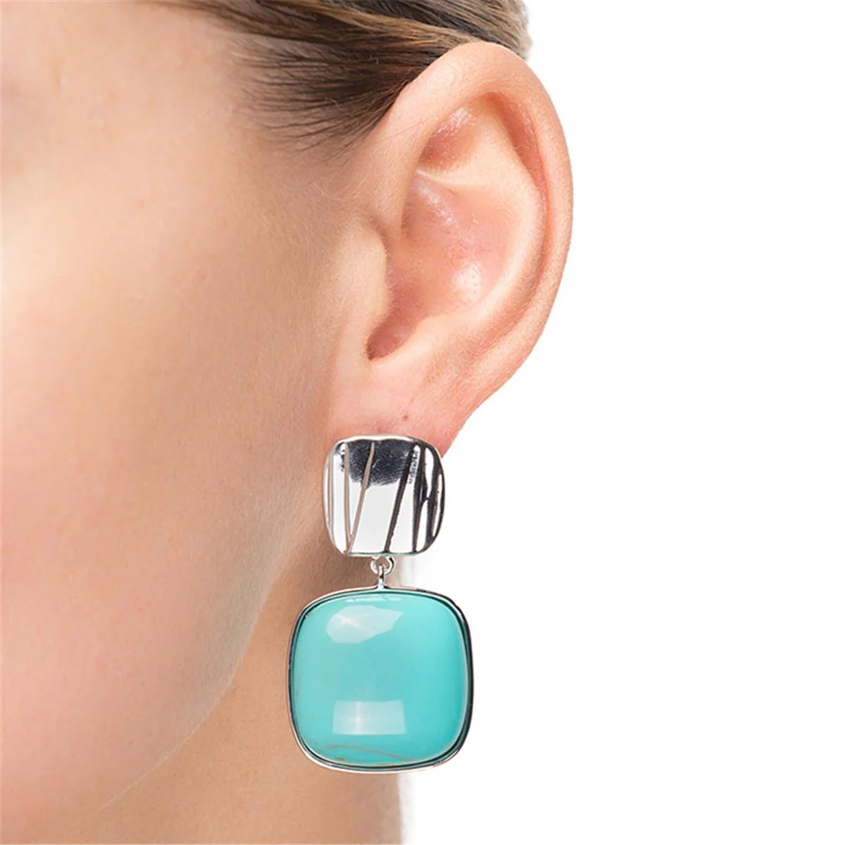 Pendientes Ñampue acabado en Rodio - Ñampue VERDE - Image 2