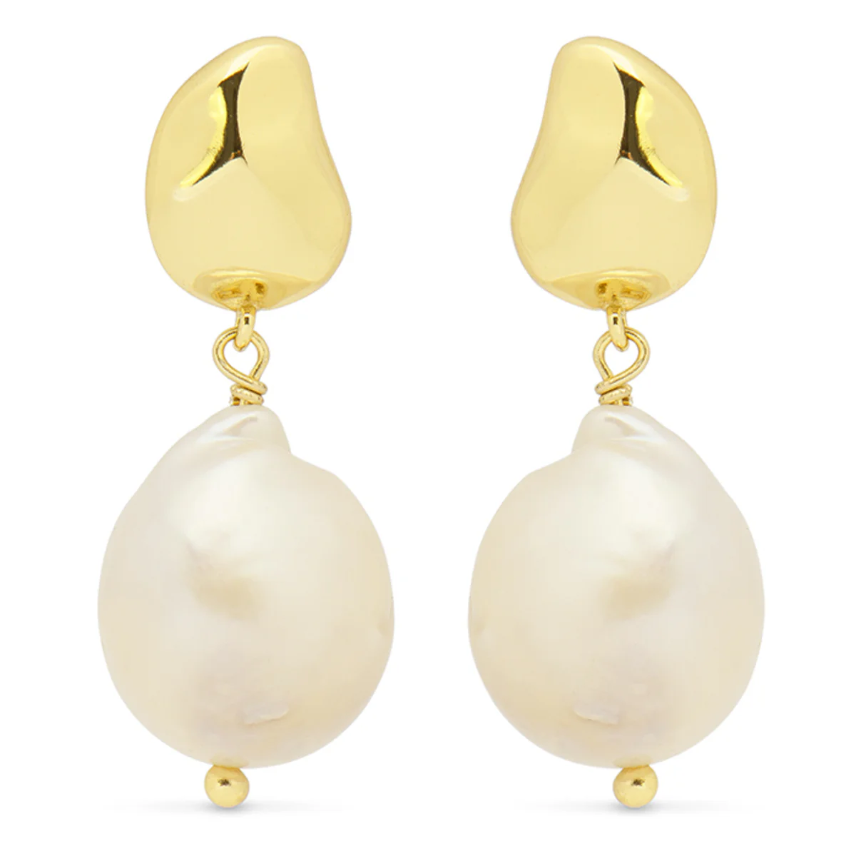 Pendientes Anste plata, Oro amarillo y perla - Anste BLANCO