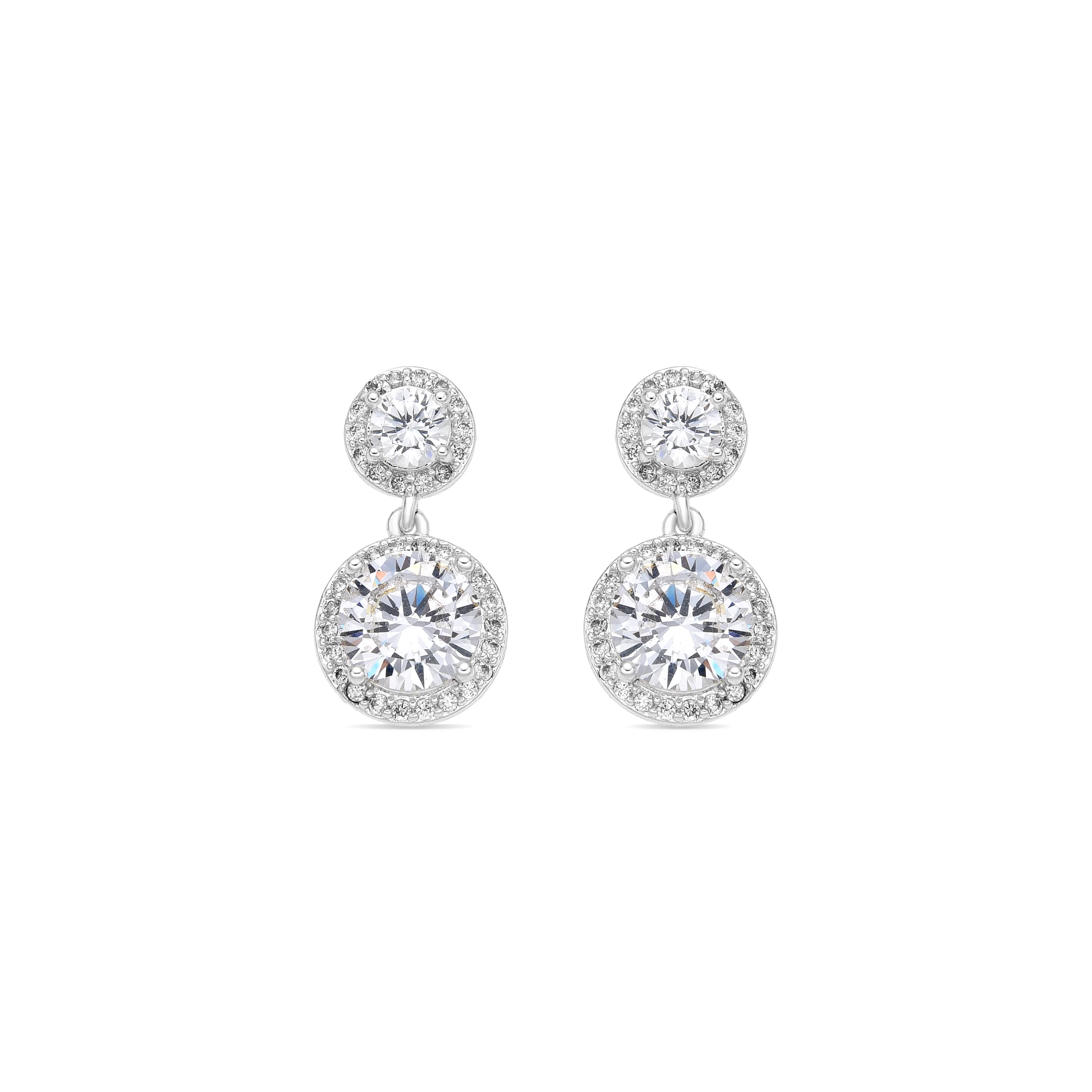 Pendientes con Circonita Brillante acabado plata - Anvoyra