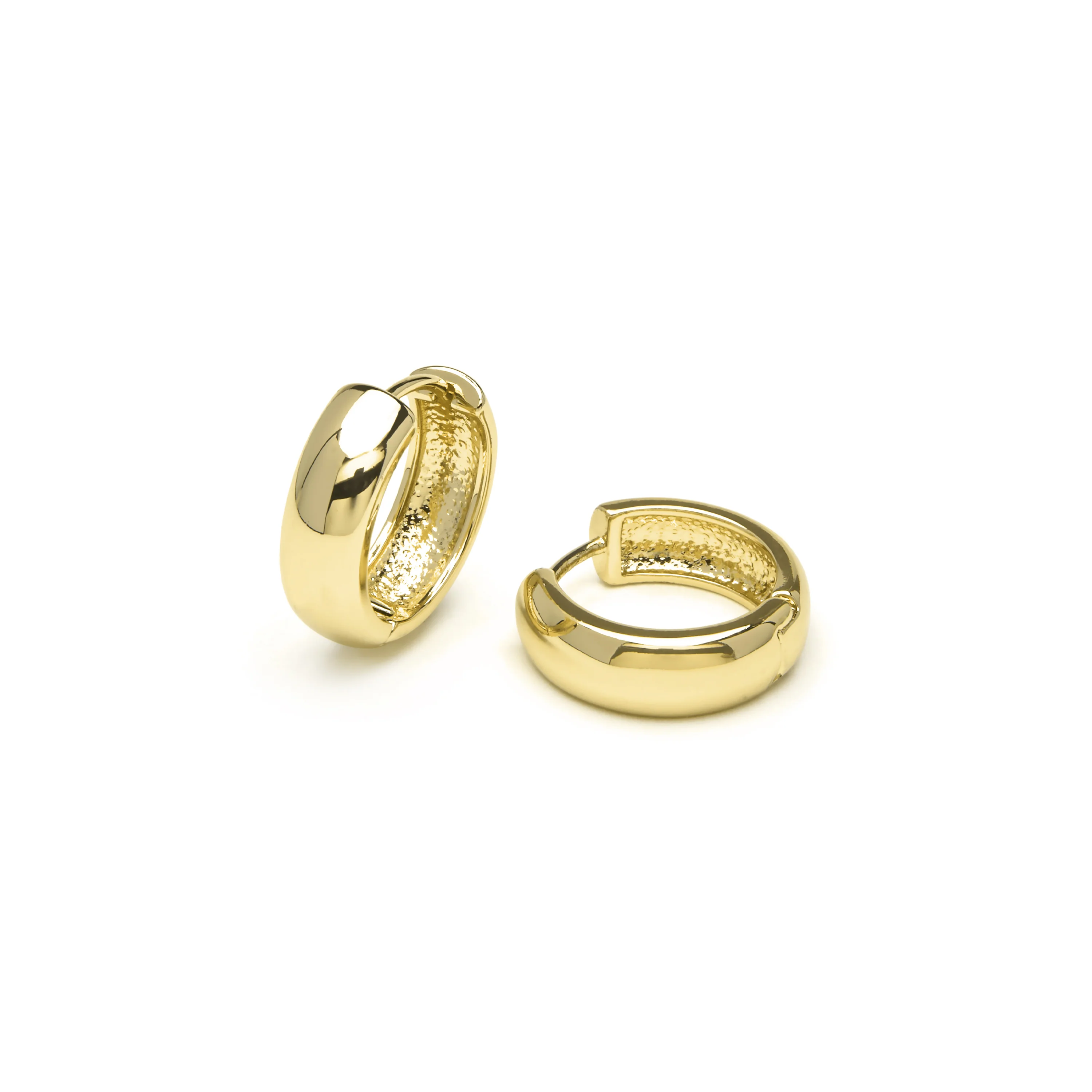 Pendientes de 16mm de diámetro acabado Oro Amarillo de 18k - Apruk - Image 4