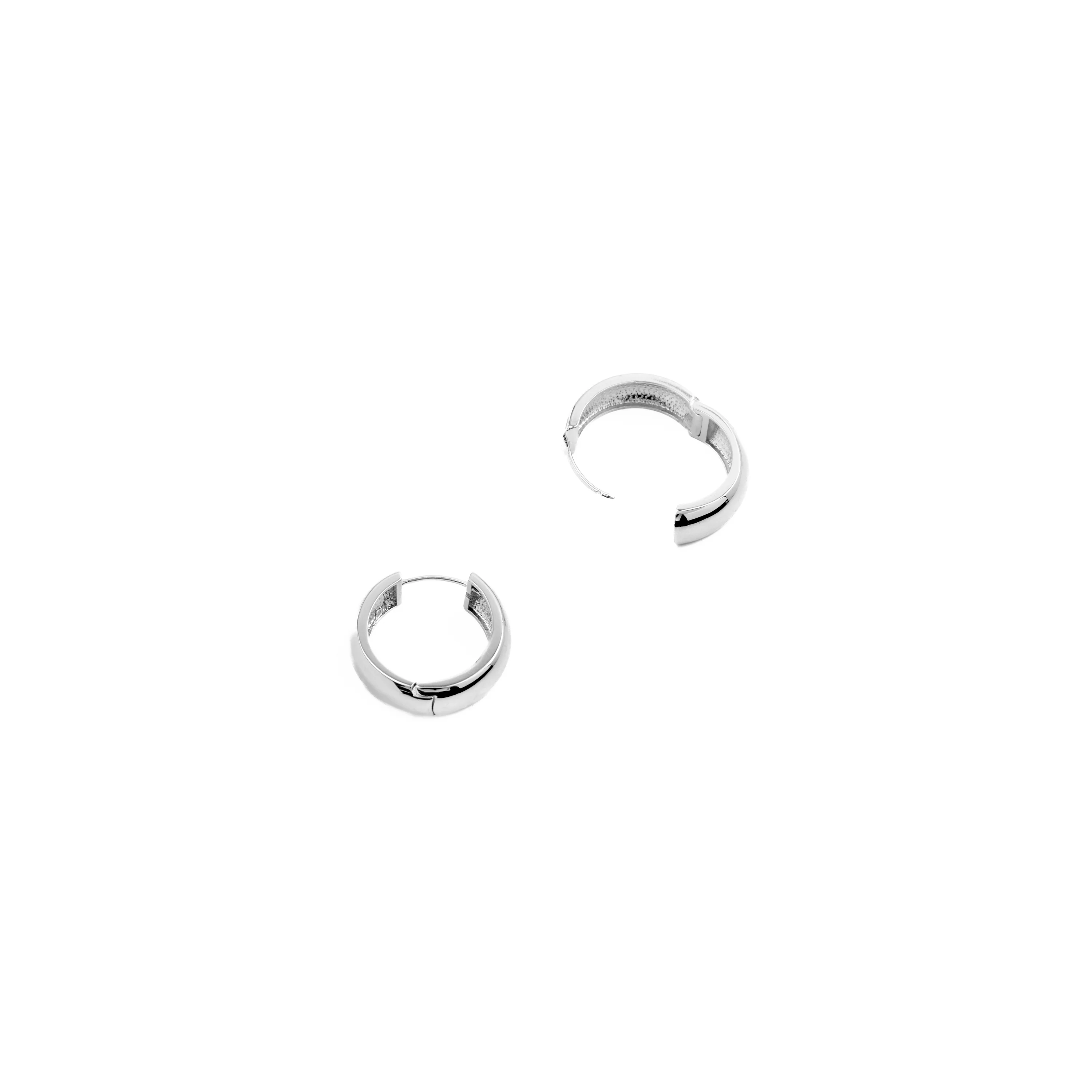 Pendientes de 18mm de diámetro  acabados en rodio - Apruk - Image 4