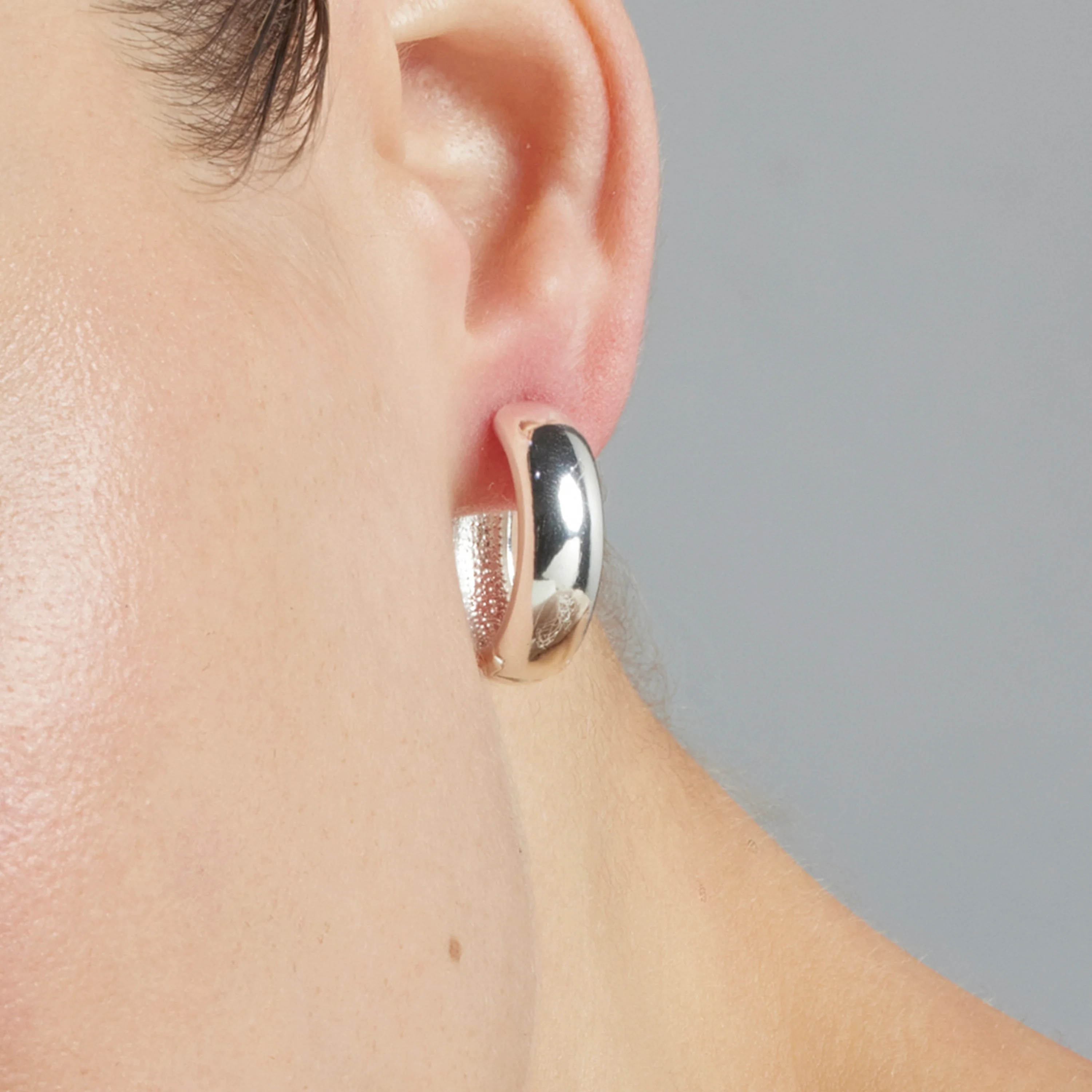 Pendientes de 22mm de diámetro acabados en rodio - Apruk - Image 4