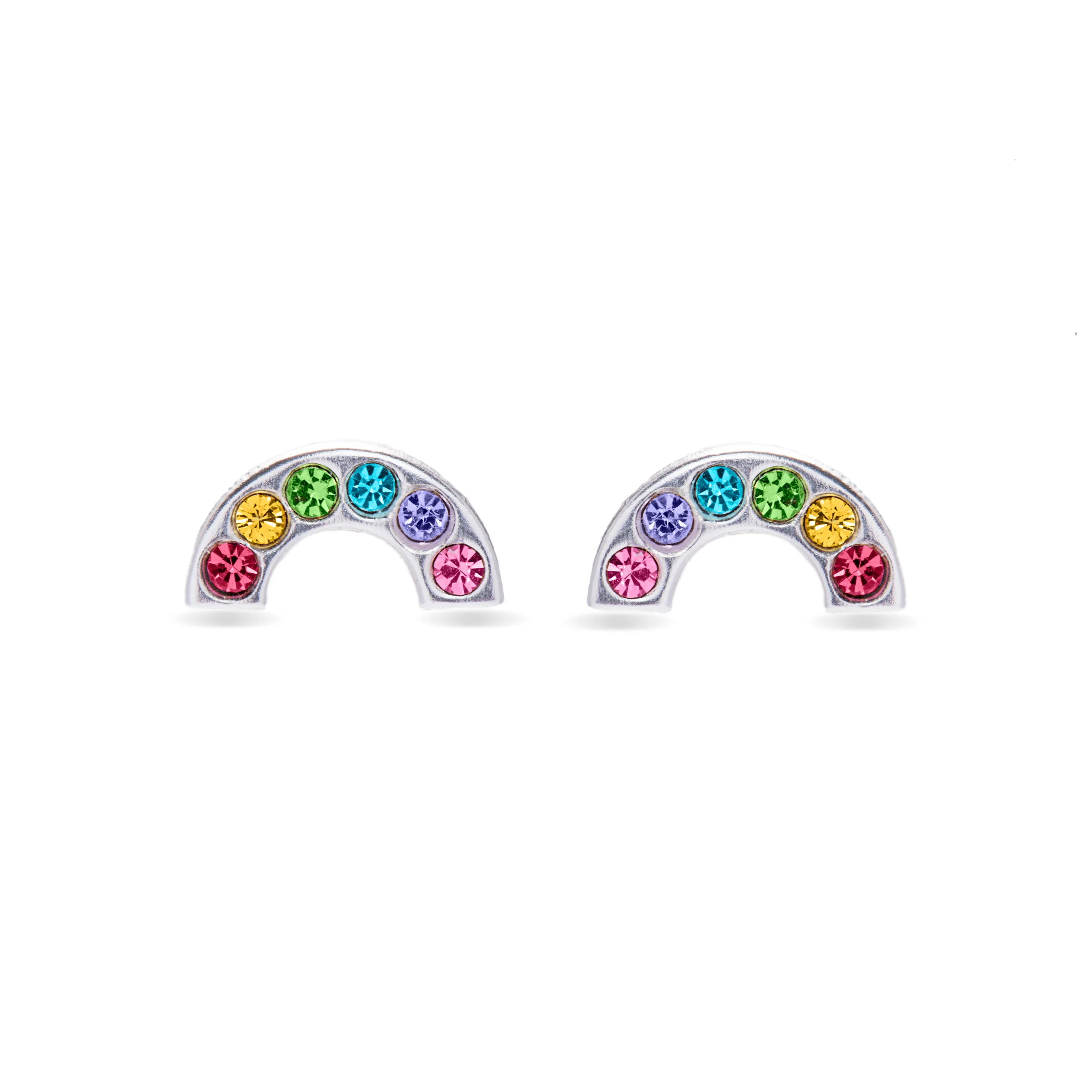 Pendientes de Plata de Ley 925 con Circonita Multicolor acabados en rodio - Arco Iris
