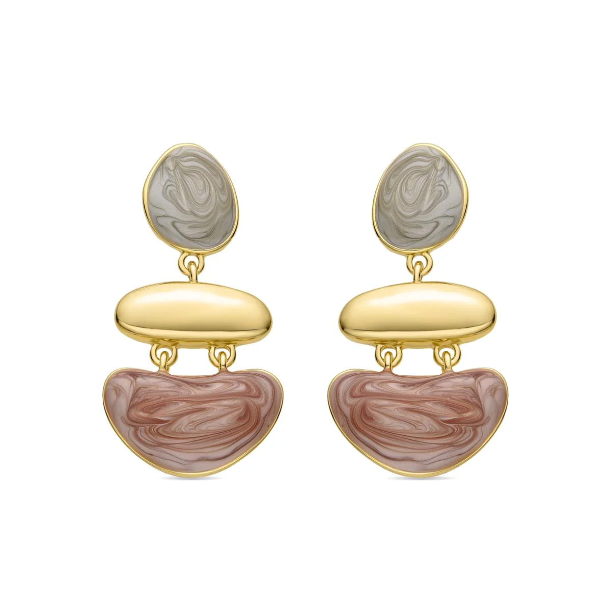 Pendientes Ardy acabados en oro amarillo 18K - Ardy MULTICOLOR