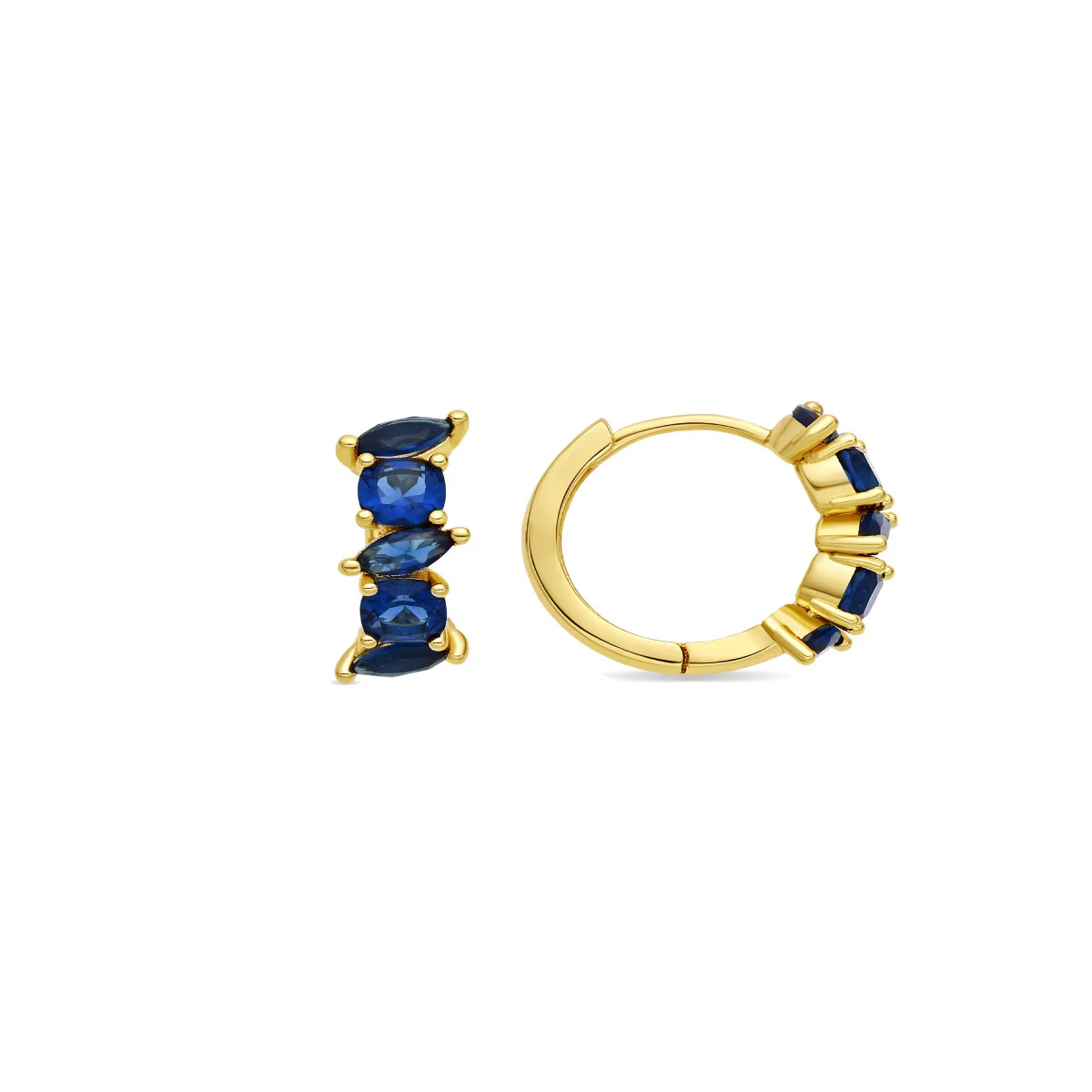 Pendientes de Circonita Zafiro acabado en oro amarillo de 18k - Arose