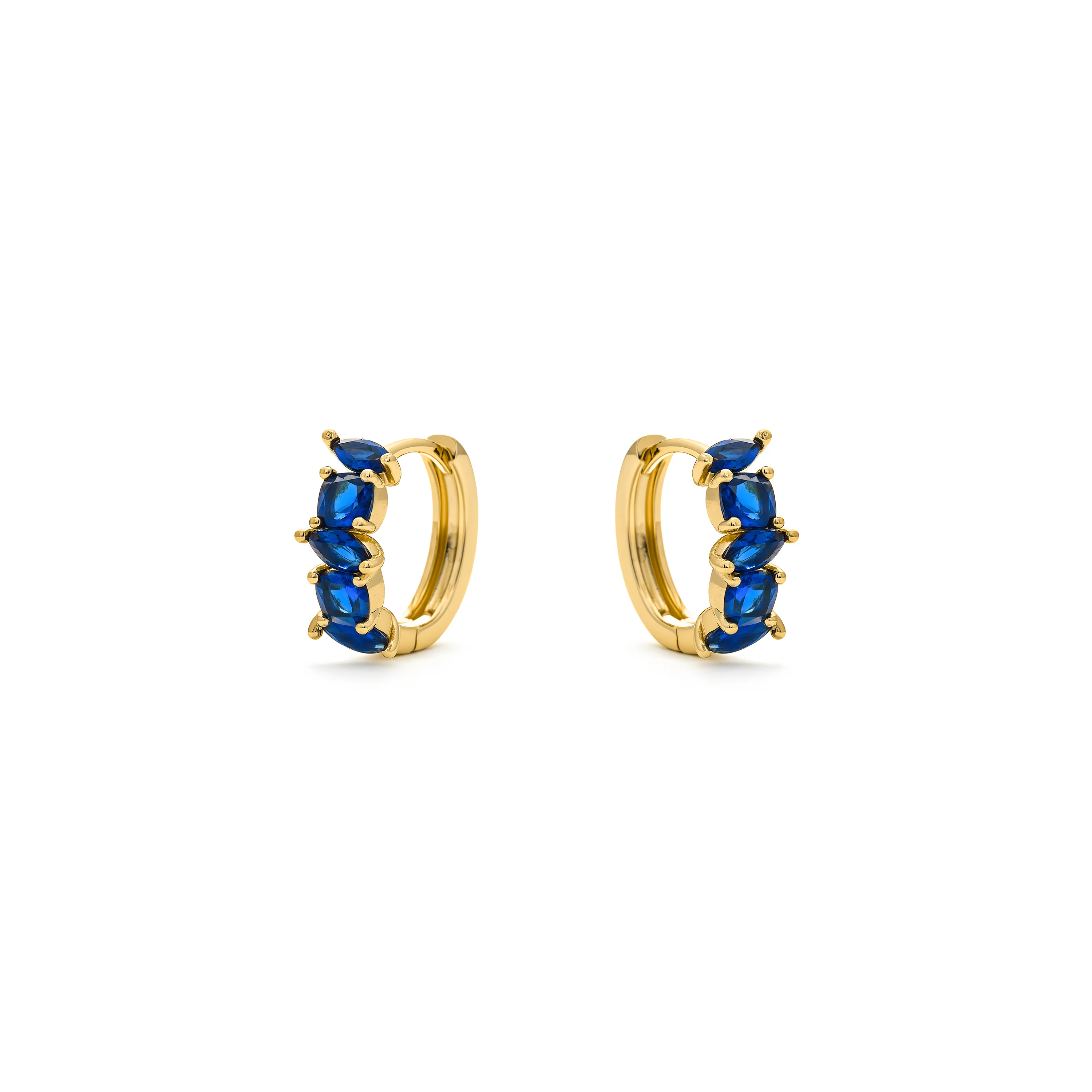 Pendientes de Circonita Zafiro acabado en oro amarillo de 18k - Arose - Image 3