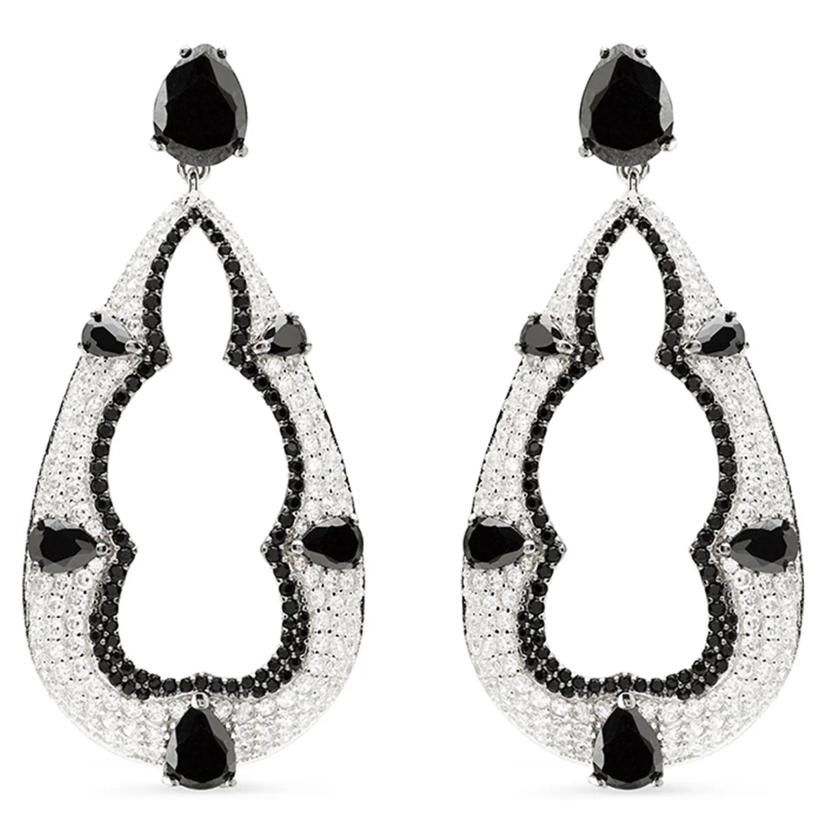Pendientes Artmed Plata De Ley 925 - Artmed BLANCO Y NEGRO