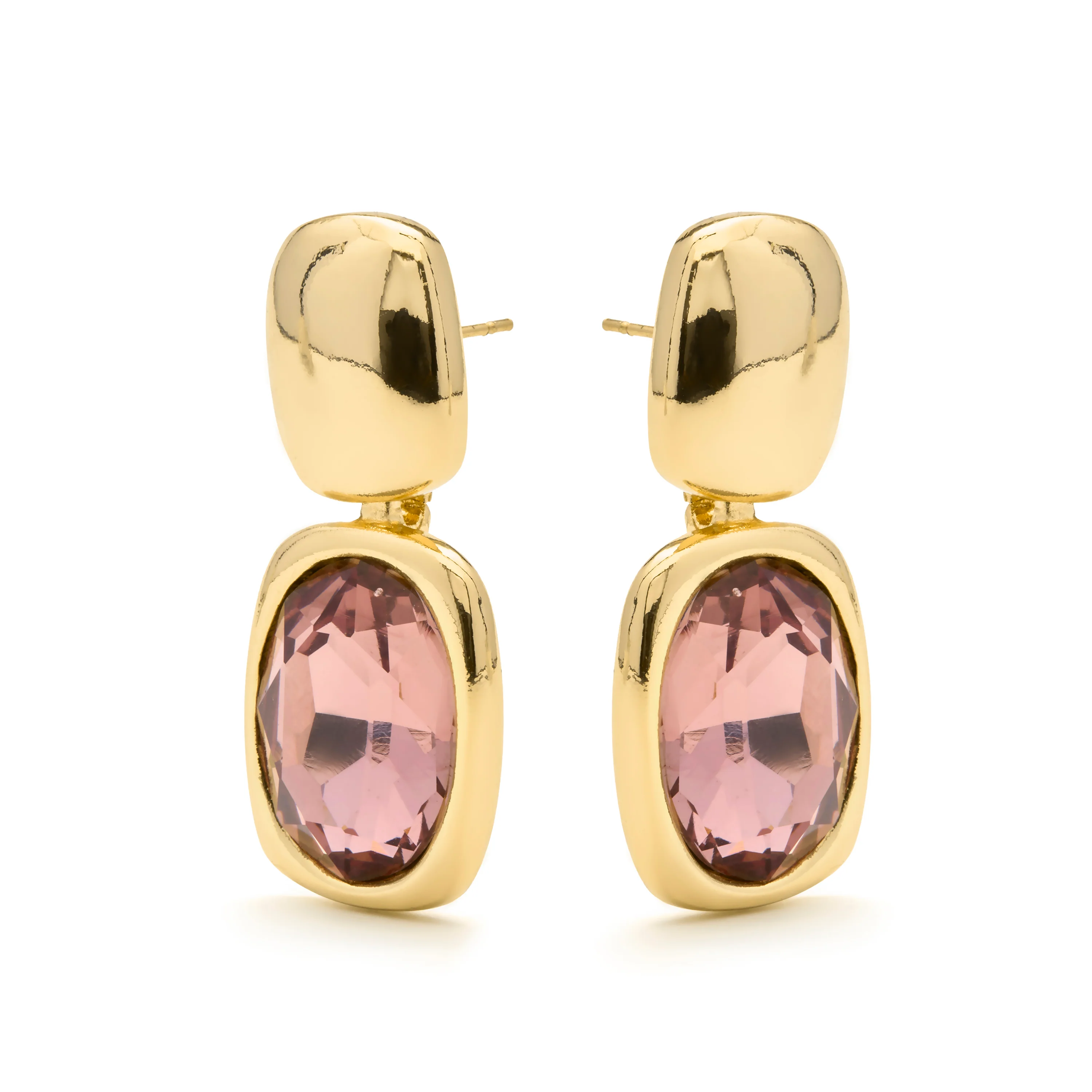Pendientes de Circonita Marrón acabado en oro amarillo 18k - Ashan - Image 3