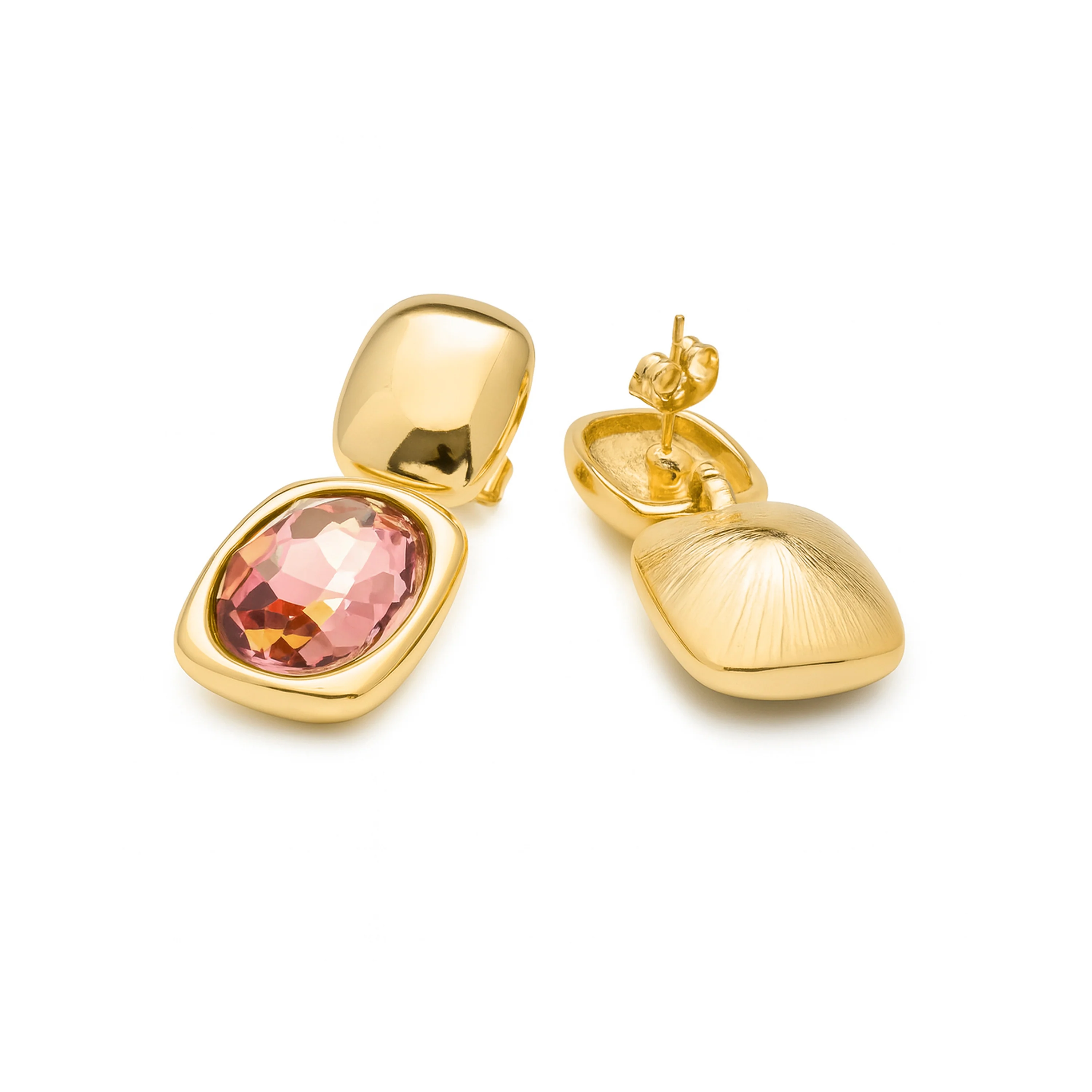 Pendientes de Circonita Marrón acabado en oro amarillo 18k - Ashan - Image 5