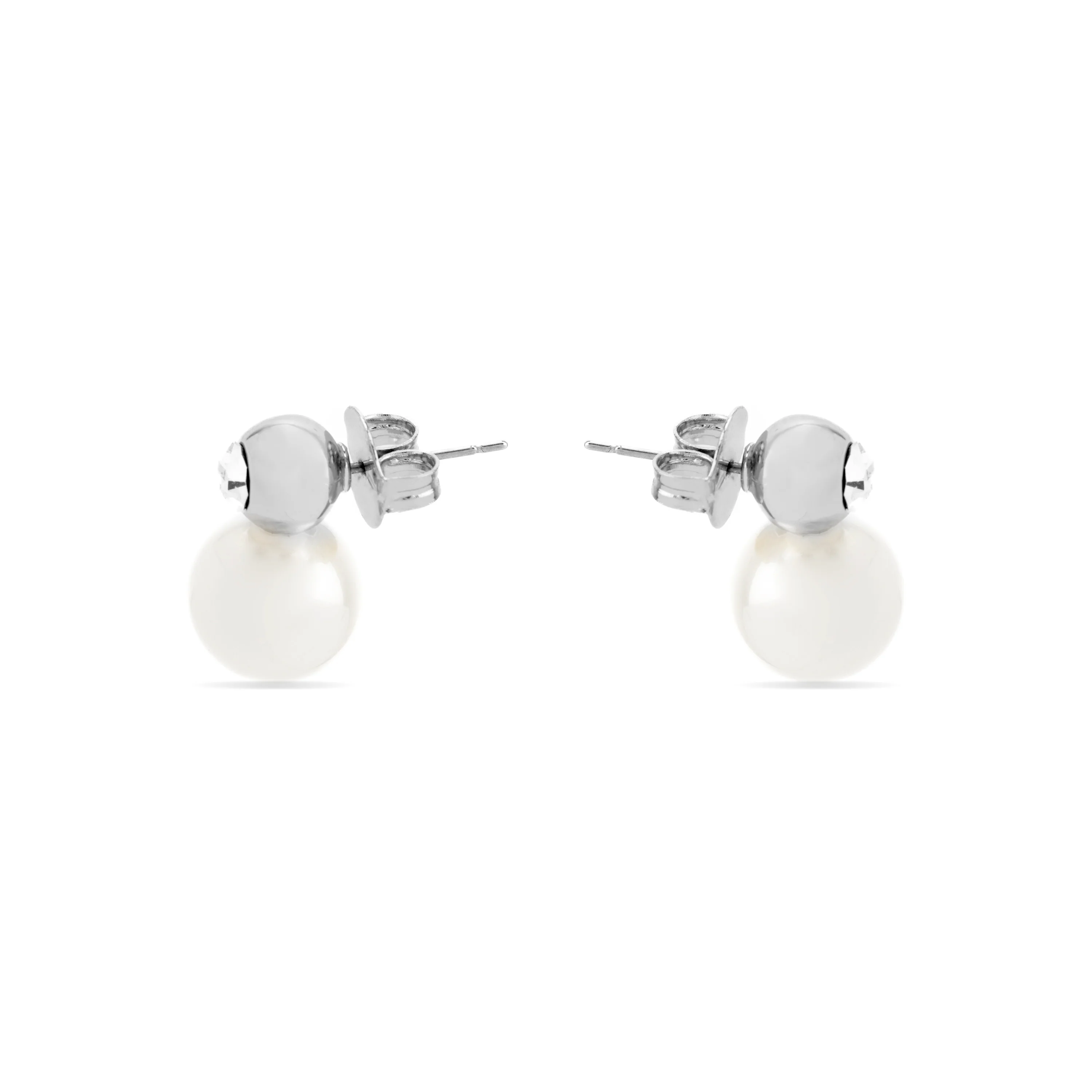 Pendientes con Perla Blanca acabado plata - Asny - Image 3