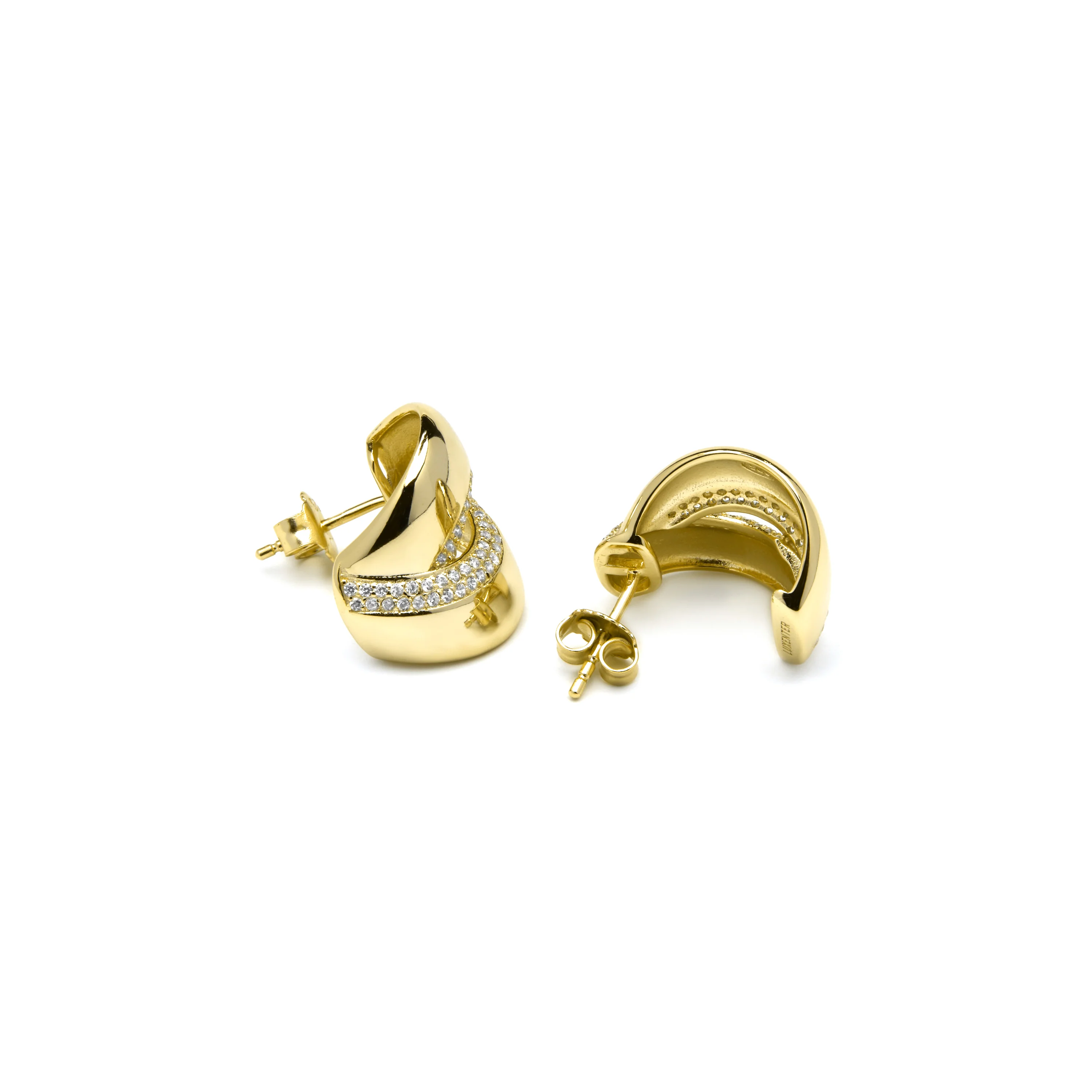 Pendientes de Plata de Ley 925 y Circonita Brillante acabado oro amarillo de 18k - Asrae - Image 5