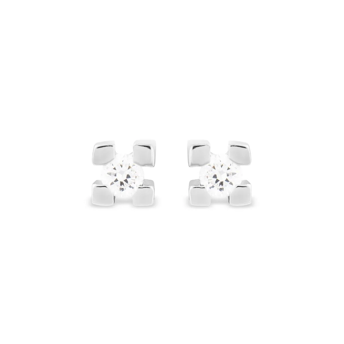Pendientes Luxenter Oro De Ley De 18 Quilates - Asu BLANCO