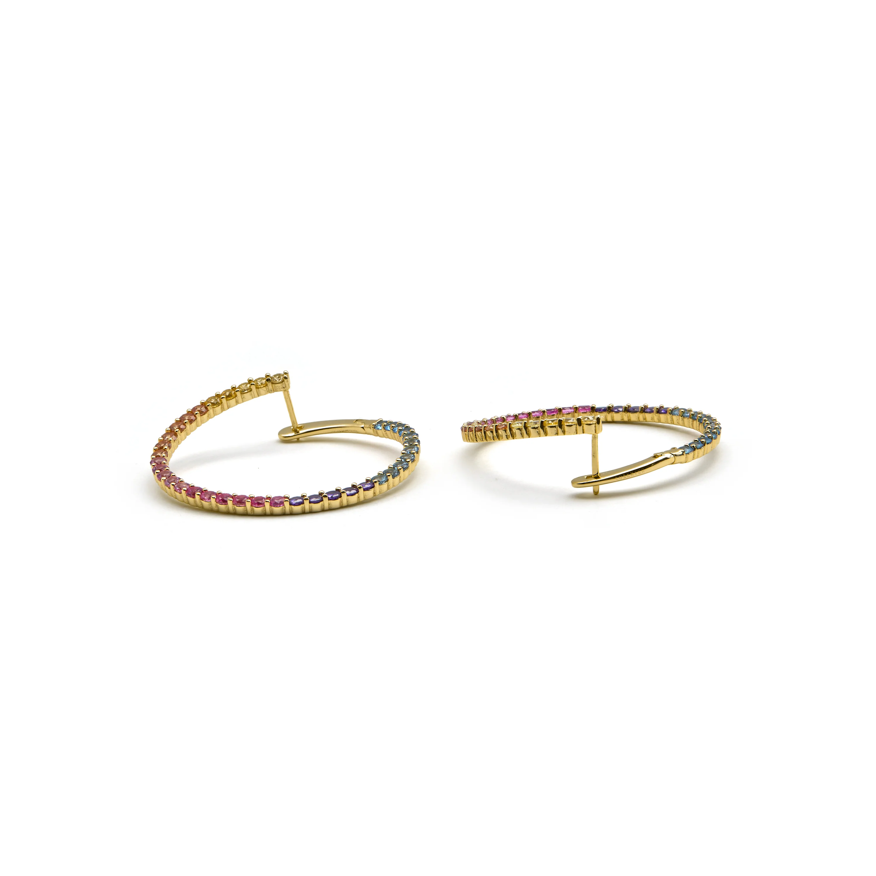 Pendientes de Plata de Ley 925 y Circonita Multicolor acabado oro 18k - Axo - Image 4