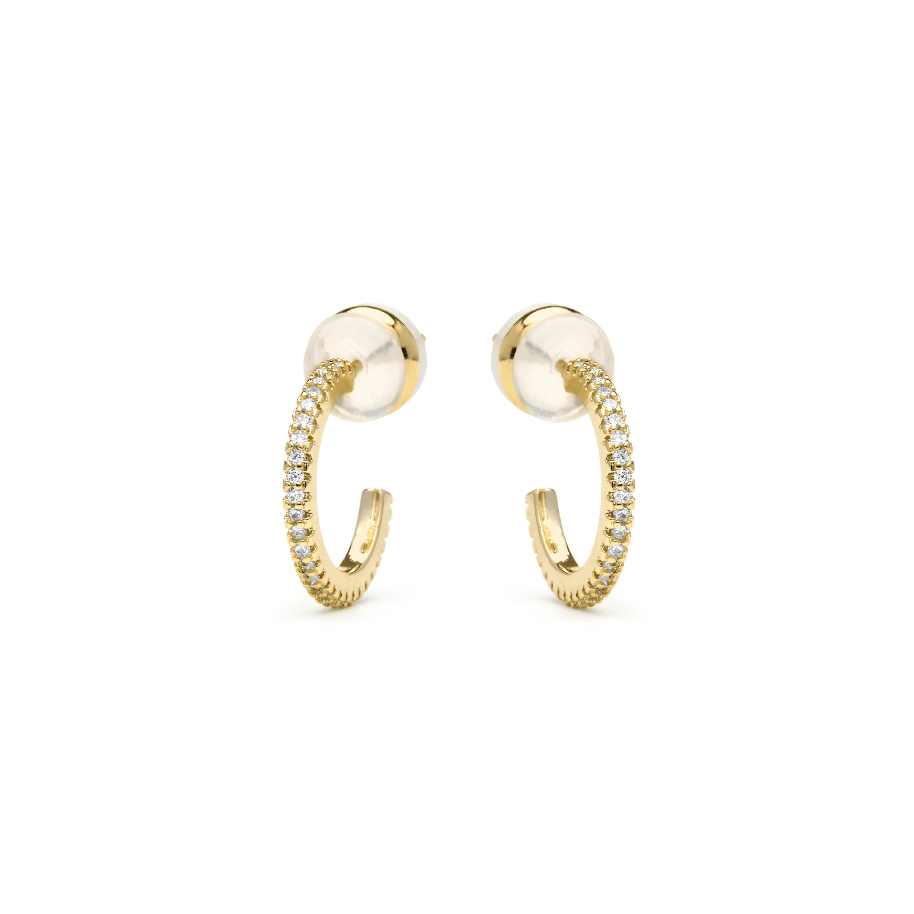 Pendientes acabado oro amarillo de 18k y Circonita Brillante - Azar - Image 3