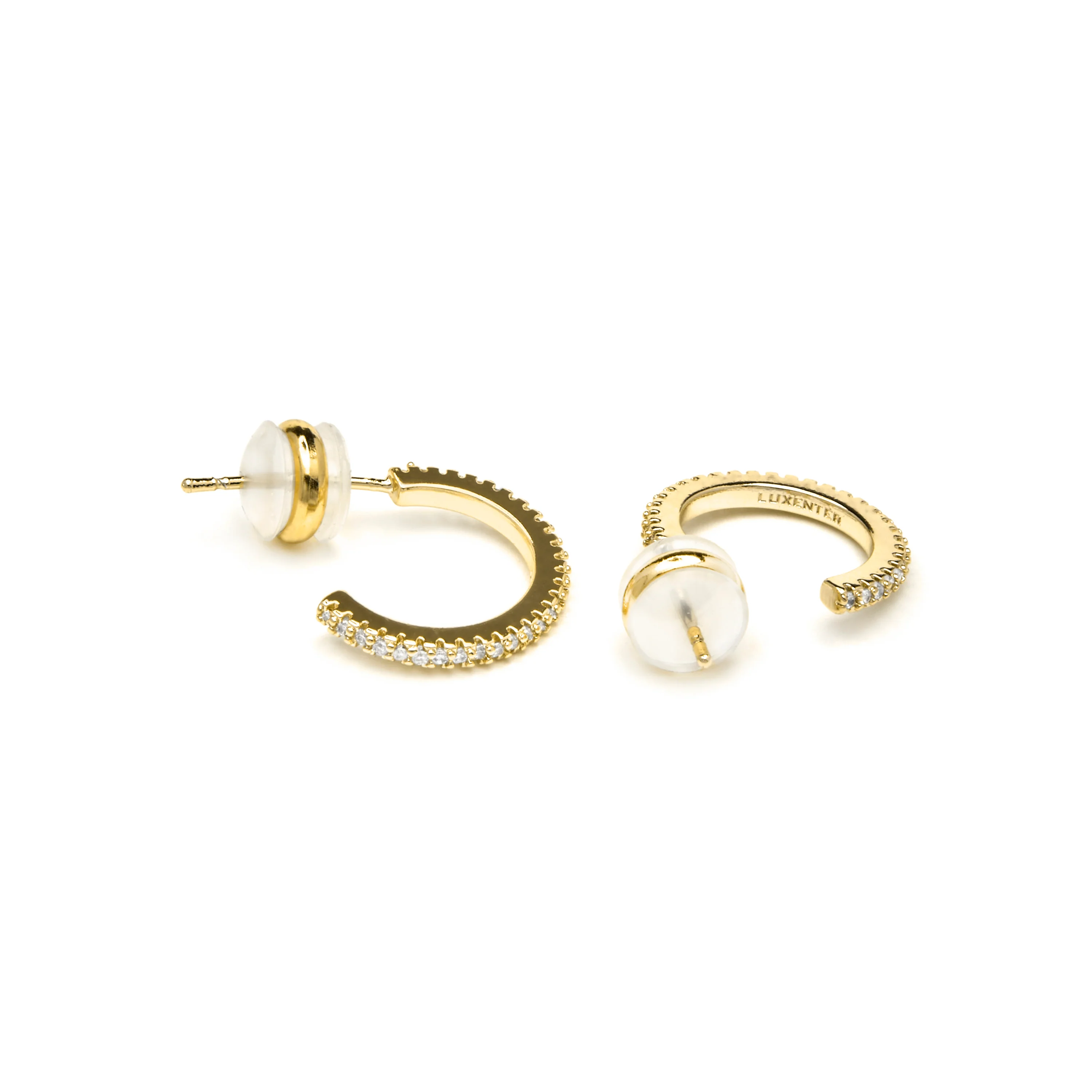 Pendientes acabado oro amarillo de 18k y Circonita Brillante - Azar - Image 4