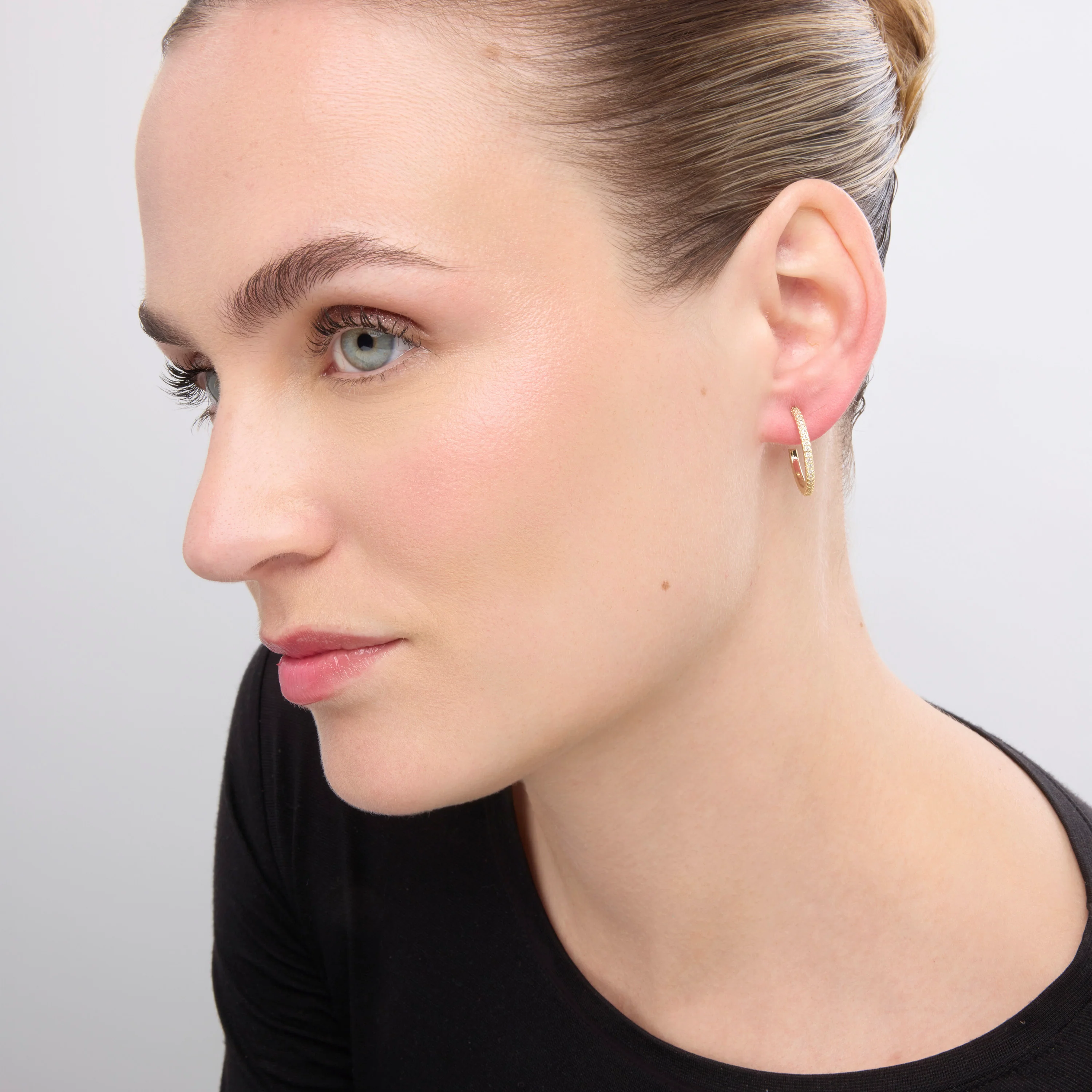 Pendientes acabado oro amarillo de 18k y Circonita Brillante - Azar - Image 5