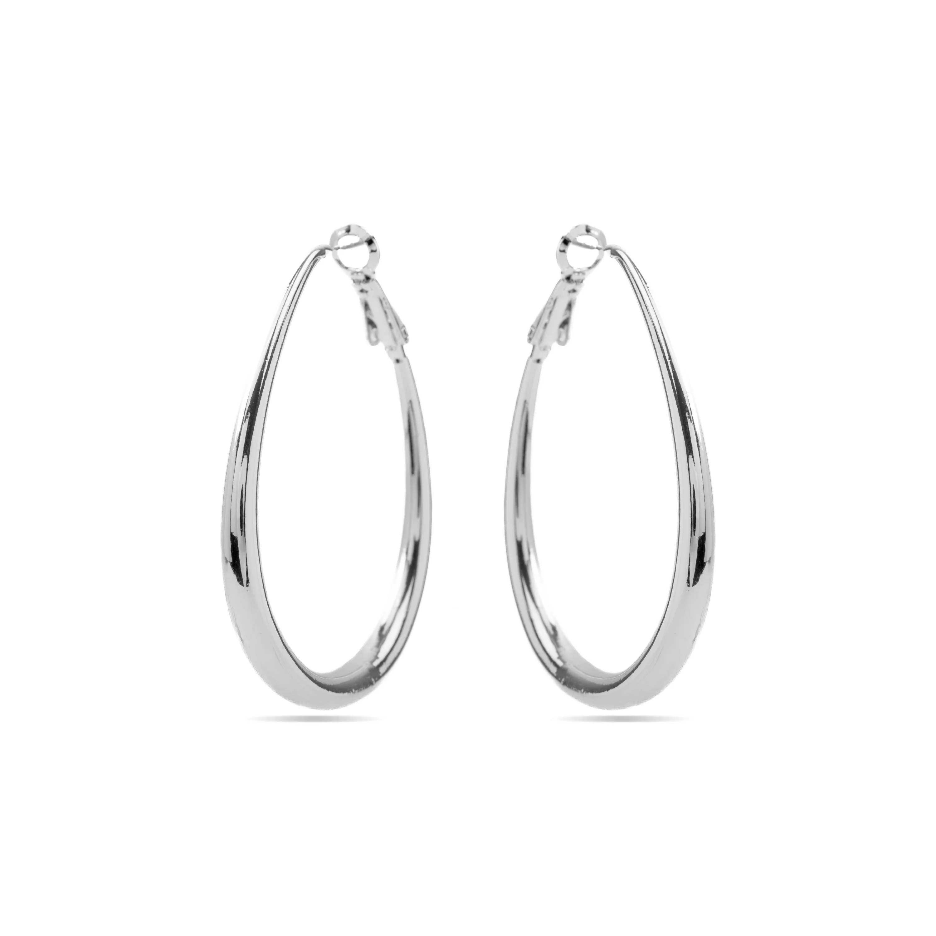 Pendientes de 38mm de diámetro acabado en rodio- Babo - Image 3