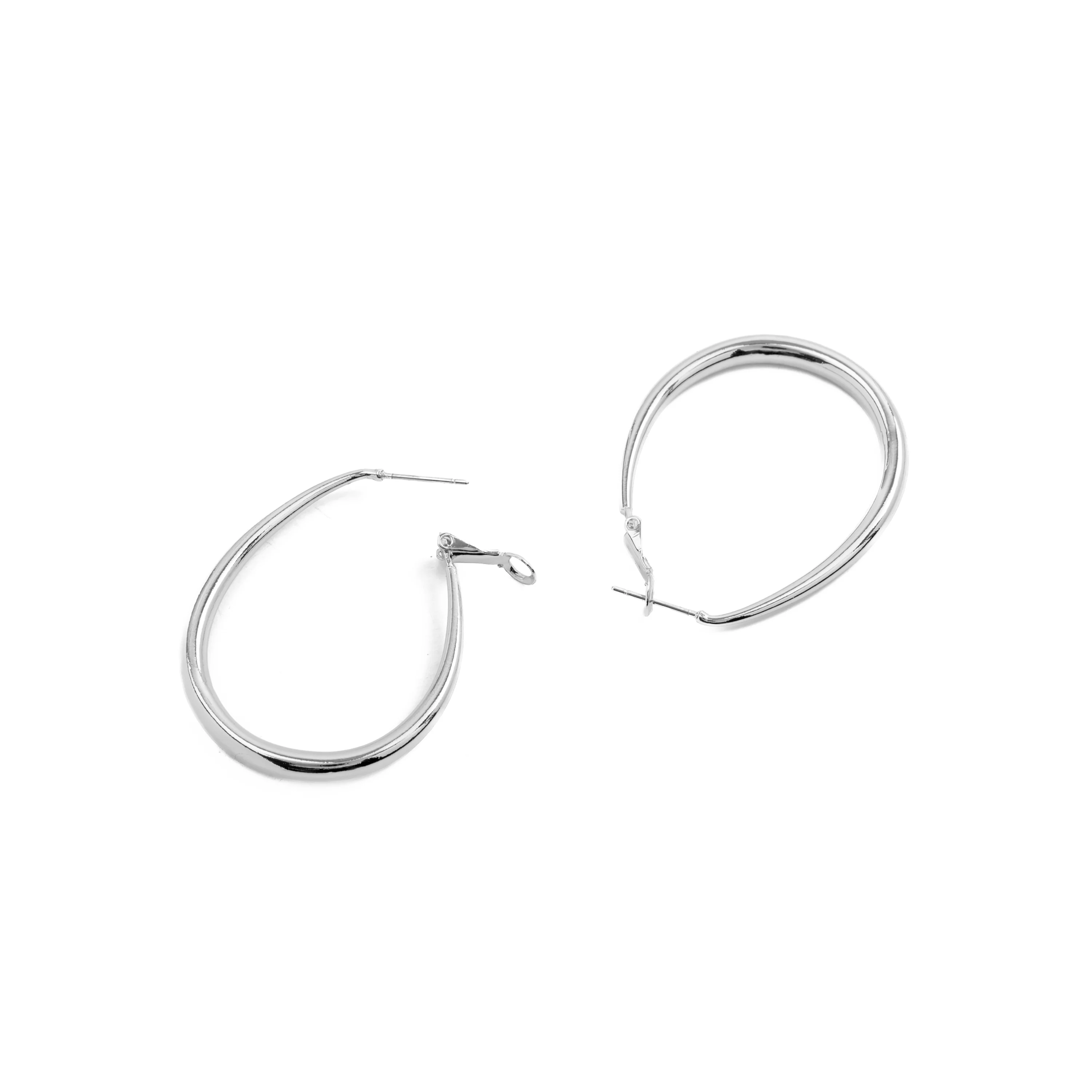 Pendientes de 38mm de diámetro acabado en rodio- Babo - Image 5