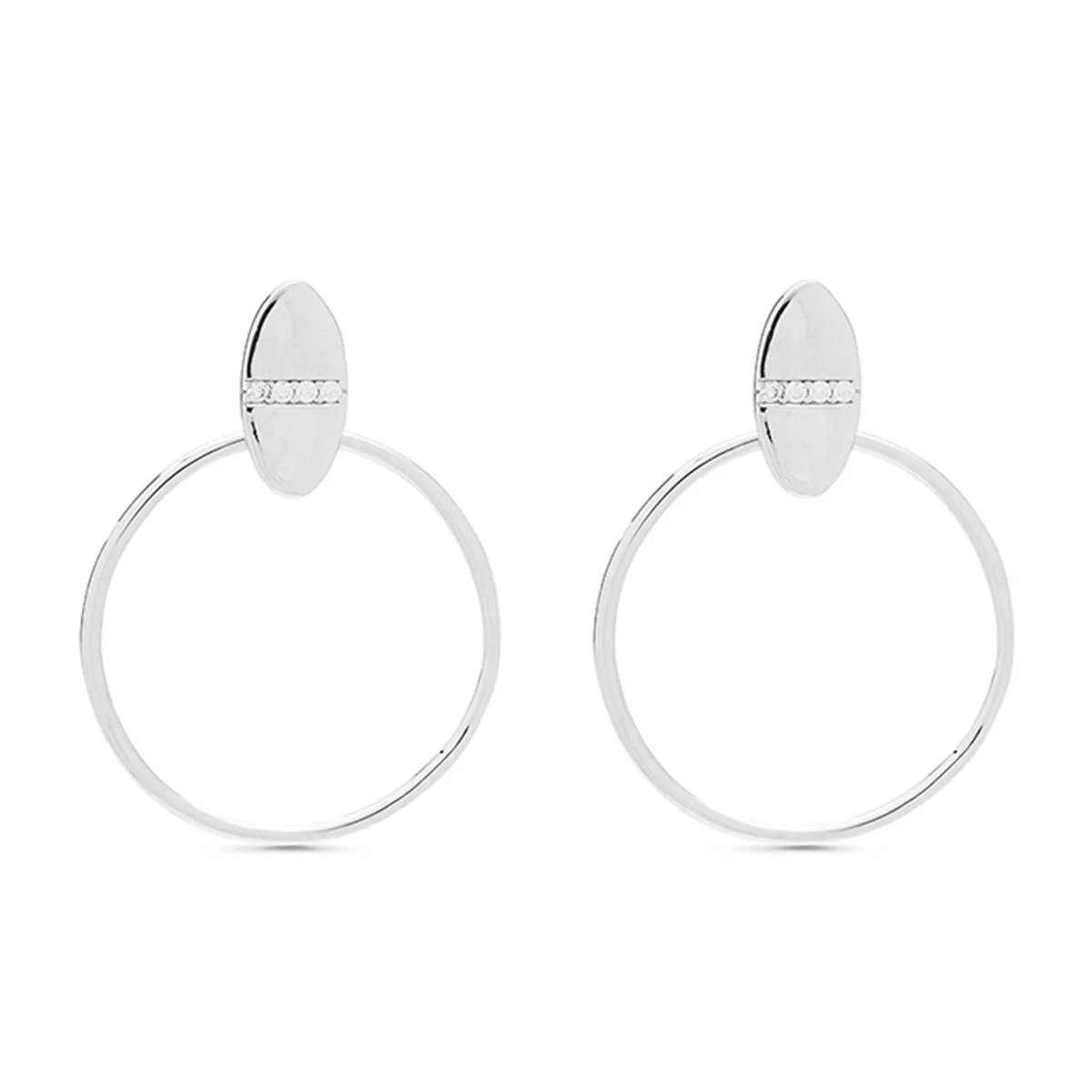 Pendientes Cyke Bandophie y circonita brillante - Bandophie BLANCO