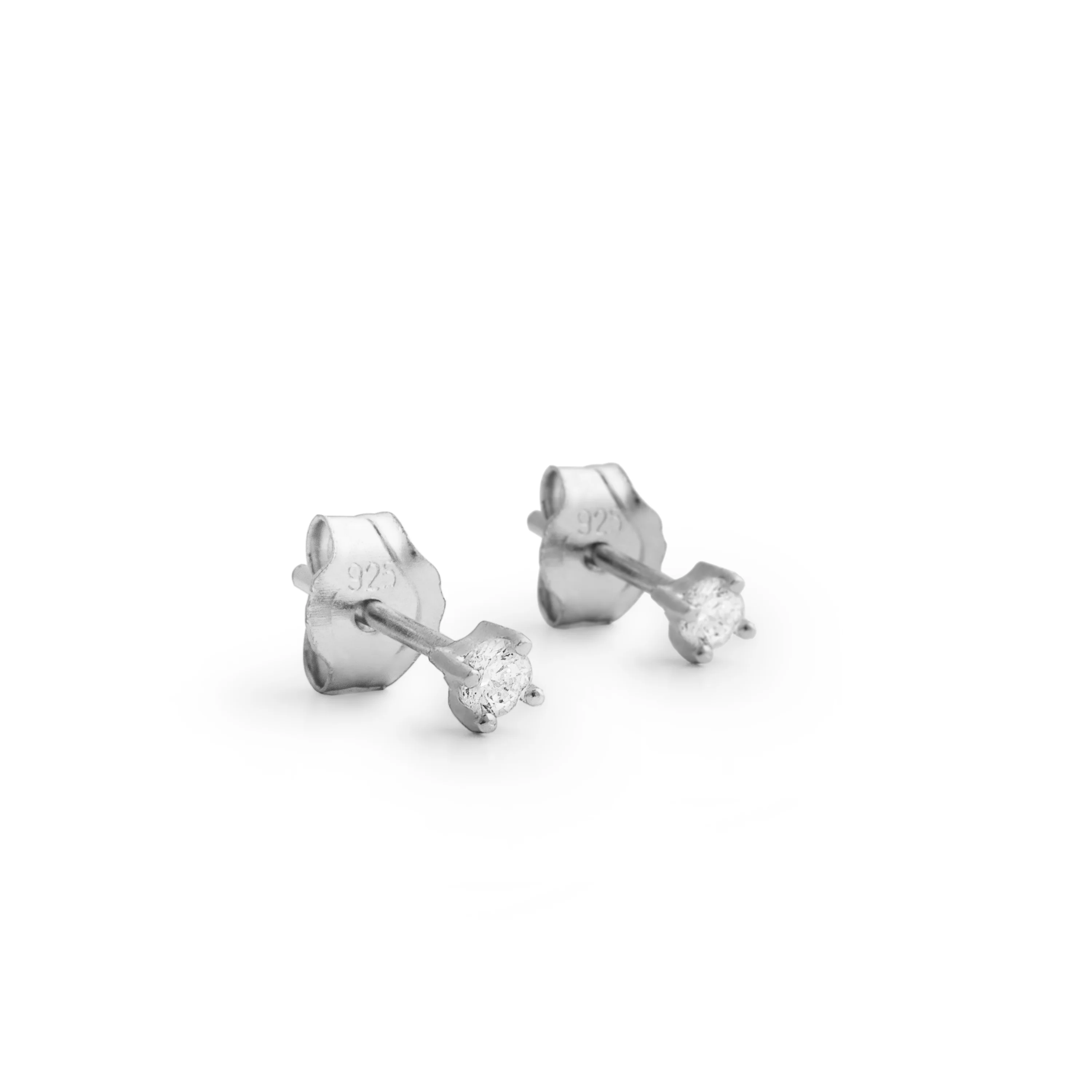 Pendientes de Plata de Ley 925 con Circonita Brillante acabados en rodio - Básico - Image 4