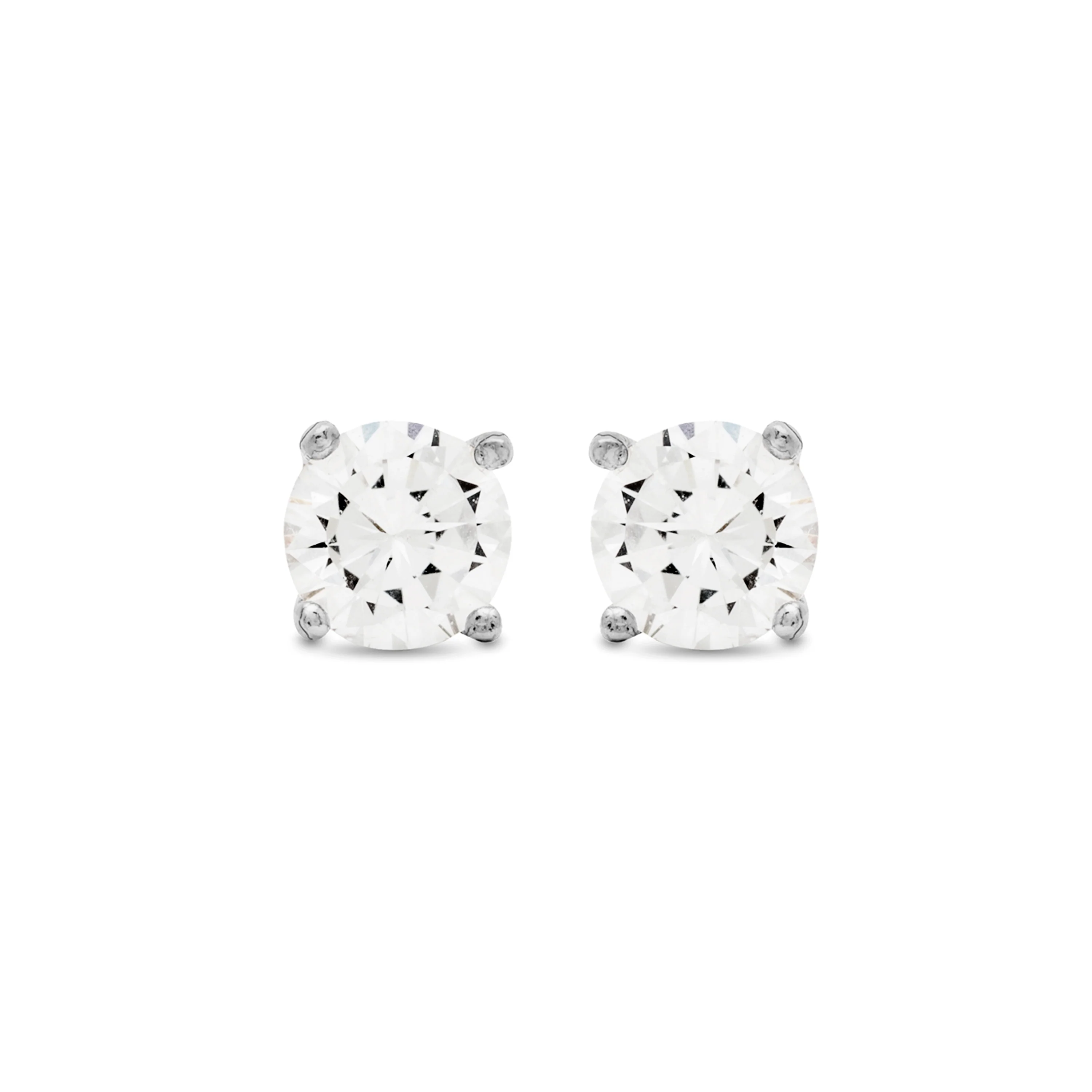 Pendientes de Plata de Ley 925 con Circonita Brillante acabados en rodio - Básico