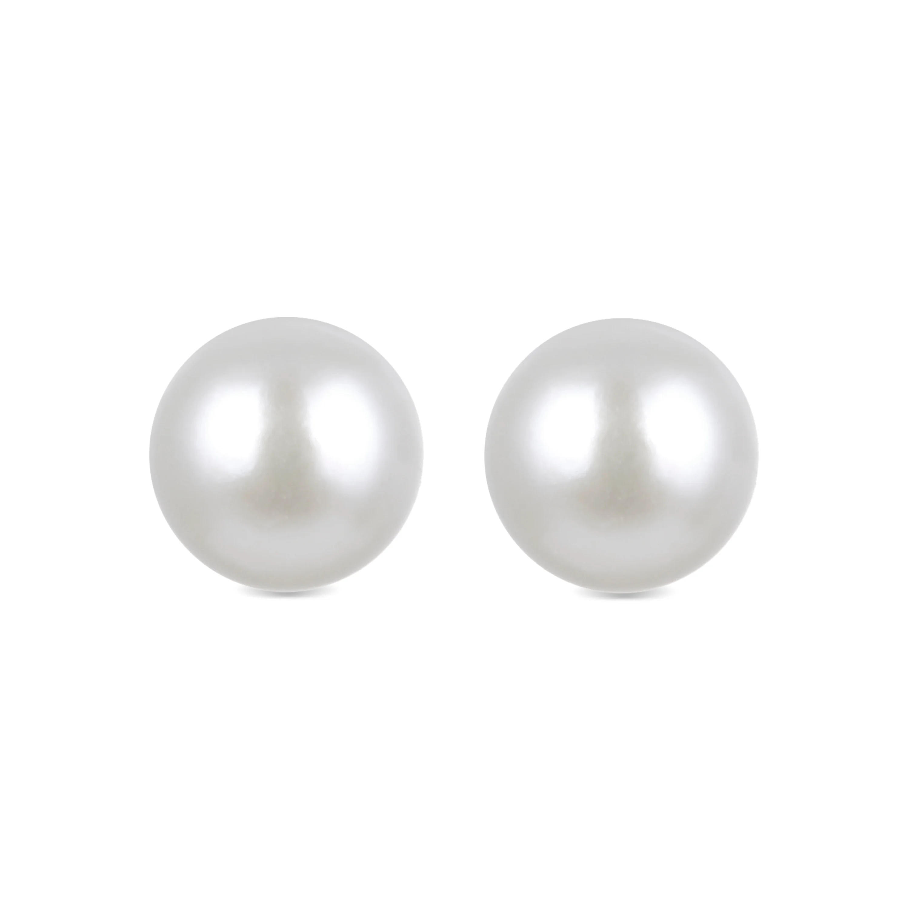 Pendientes de Plata de Ley 925 con Perla Blanca acabados en oro amarillo 18K - Básico