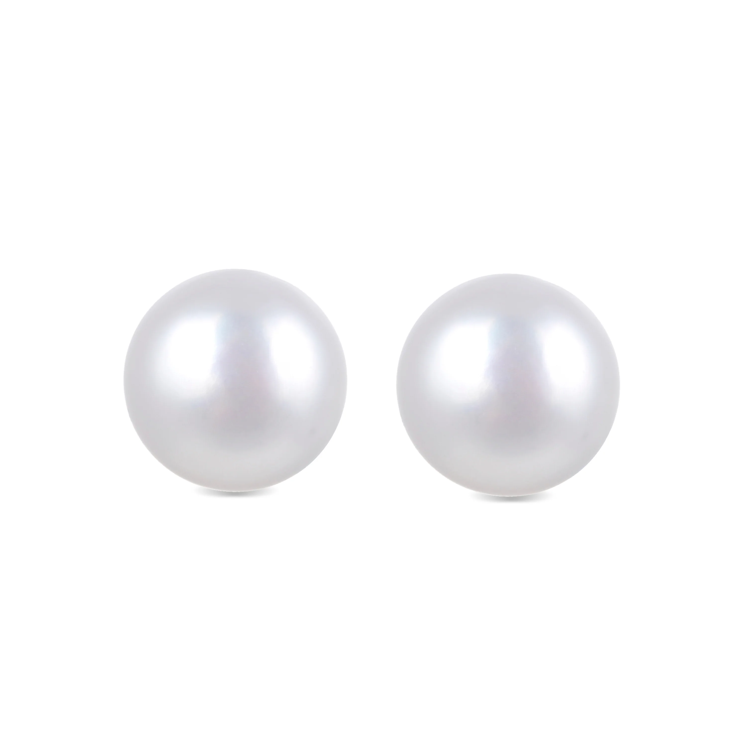 Pendientes de Plata de Ley 925 con Perla Blanca acabados en oro amarillo 18K - Básico