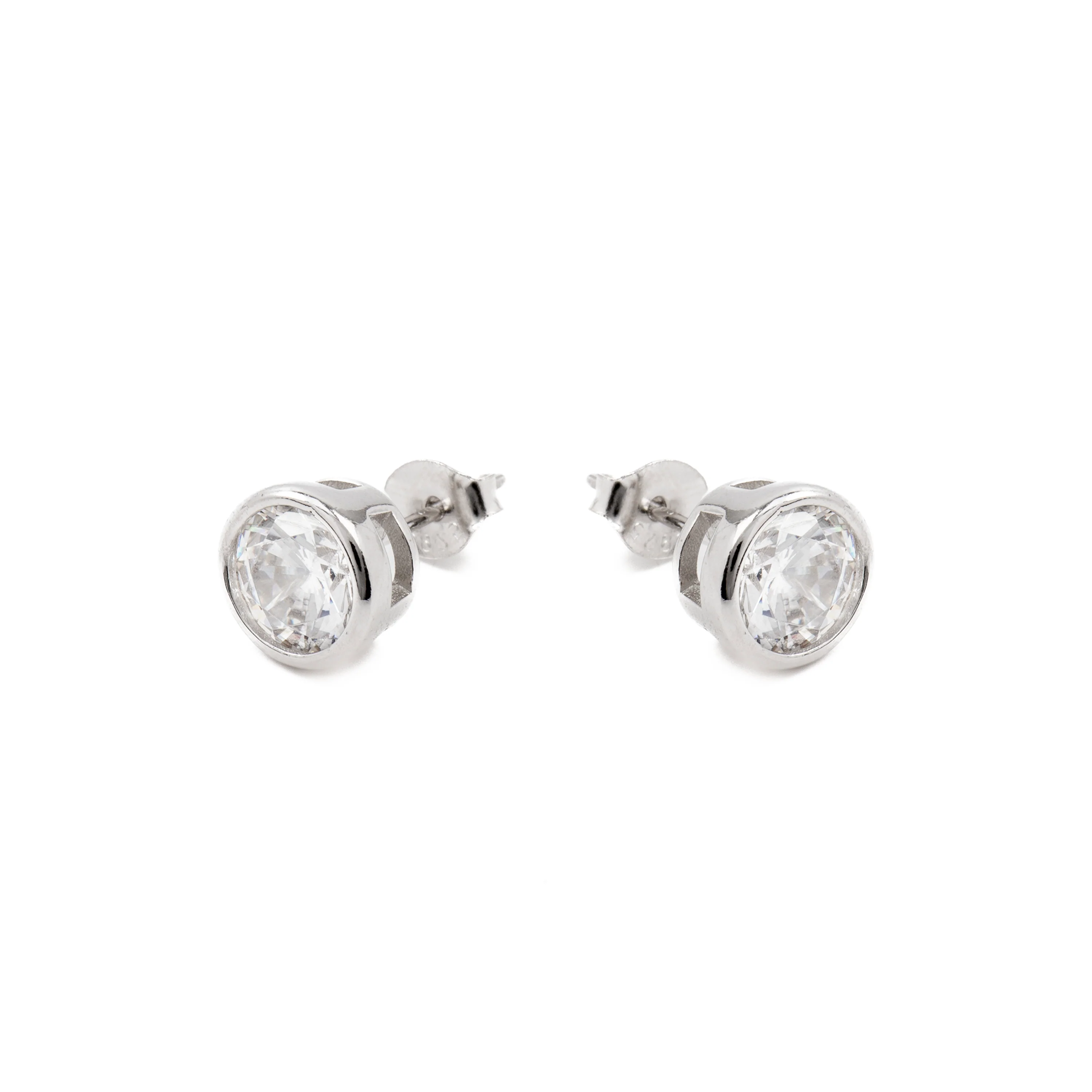 Pendientes de Plata de Ley 925 con Circonita Brillante acabado Rodio - Basili - Image 3