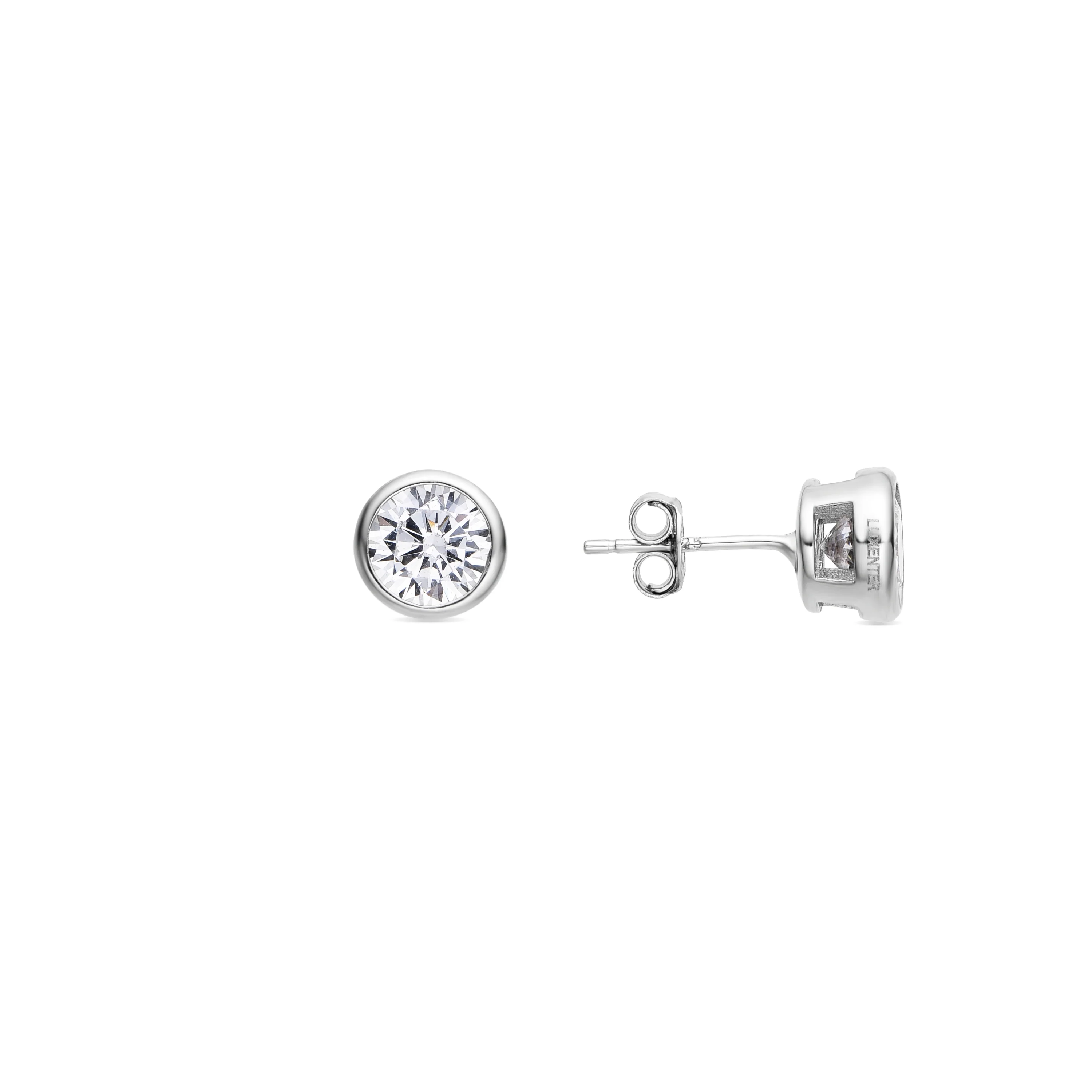 Pendientes de Plata de Ley 925 con Circonita Brillante acabado Rodio - Basili