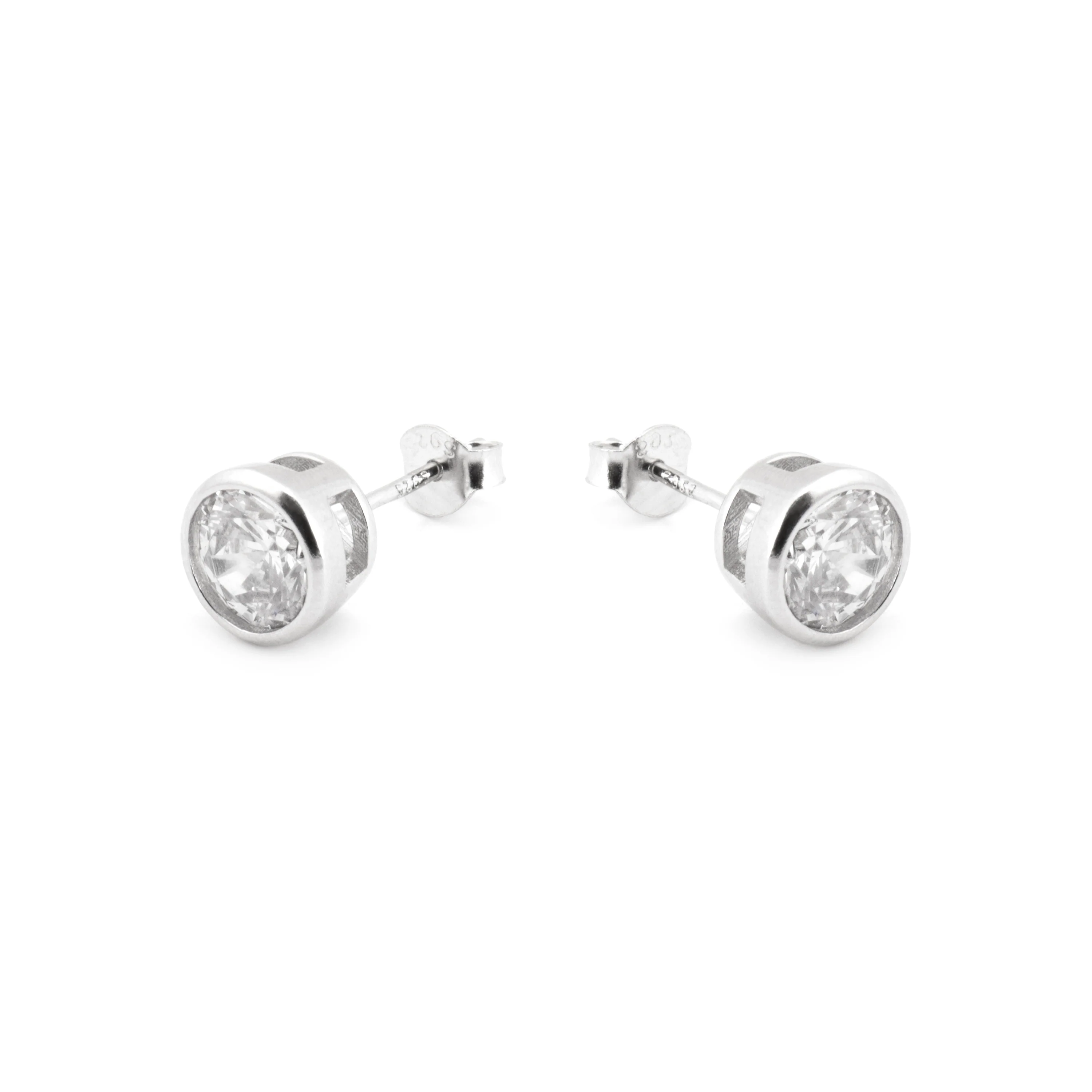 Pendientes de Plata de Ley 925 con Circonita Brillante acabado Rodio - Basili - Image 3