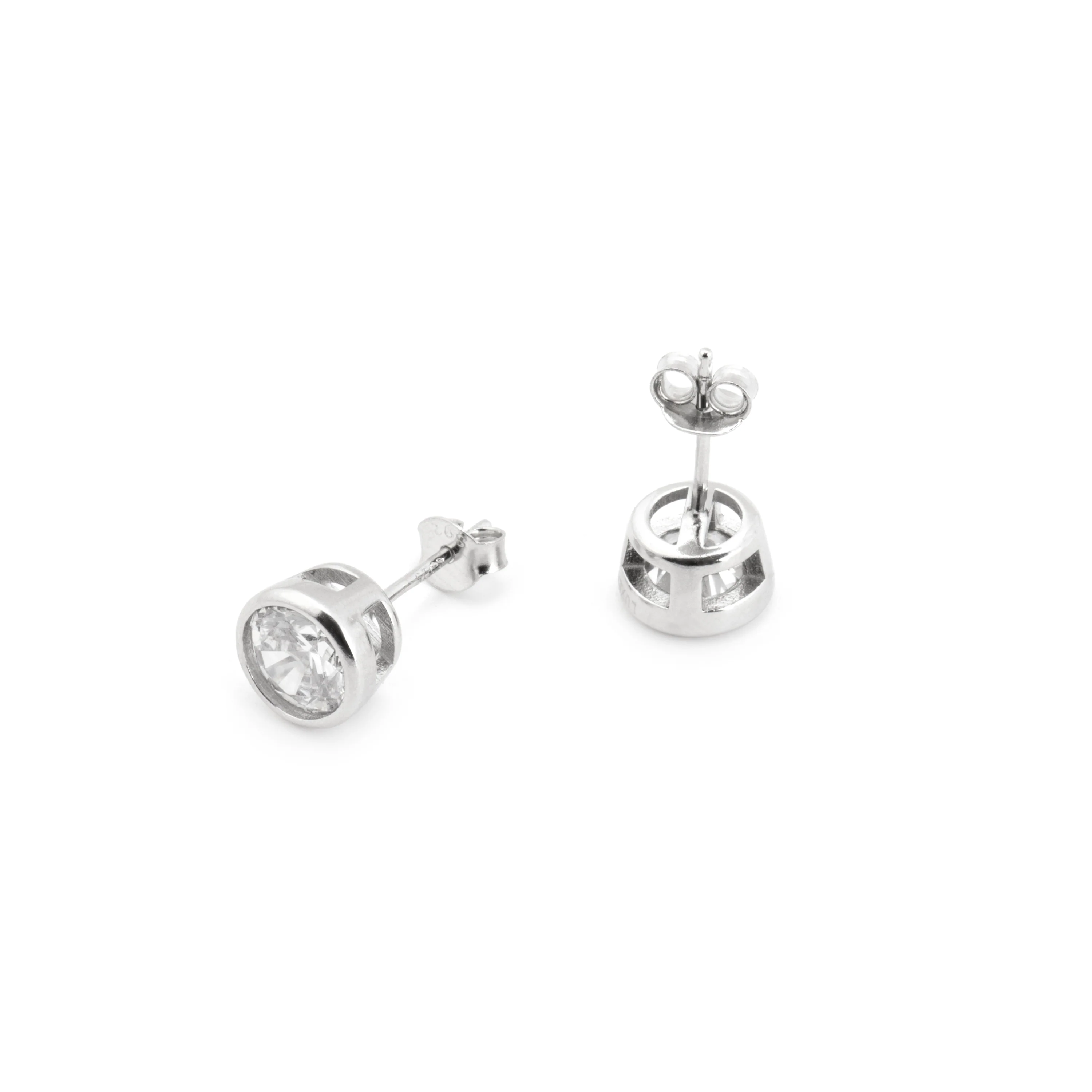 Pendientes de Plata de Ley 925 con Circonita Brillante acabado Rodio - Basili - Image 4