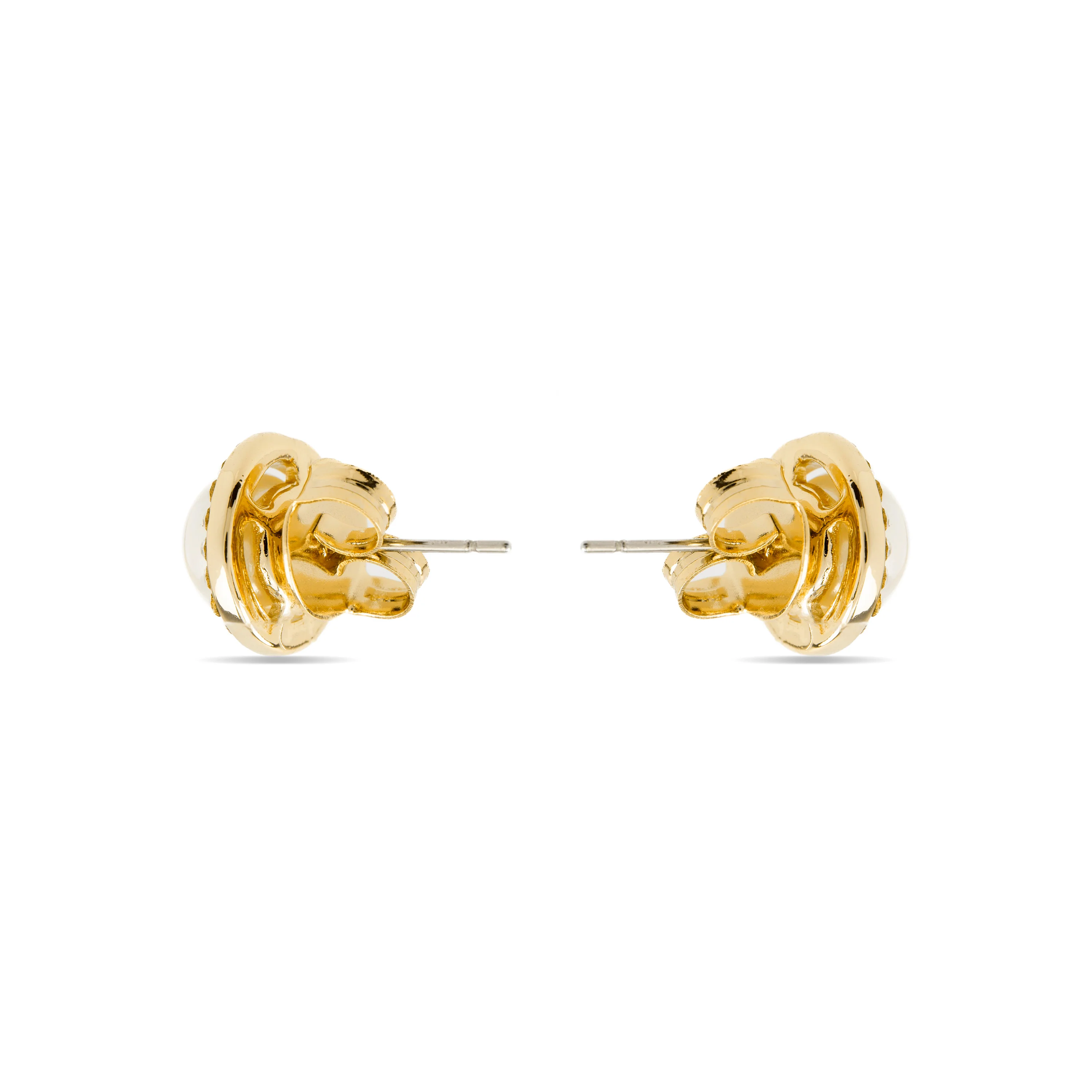 Pendientes con Perla Blanca acabado oro 18k - Basnik - Image 3