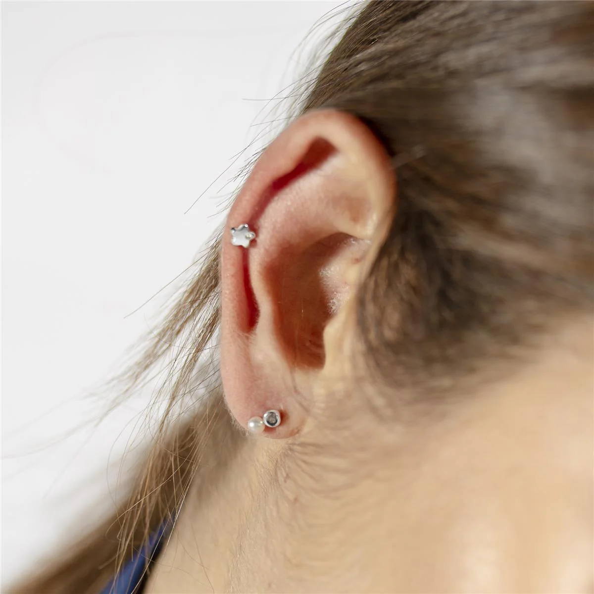 Pendientes Luxenter Oro De Ley De 18 Quilates - Bedu BLANCO - Image 3