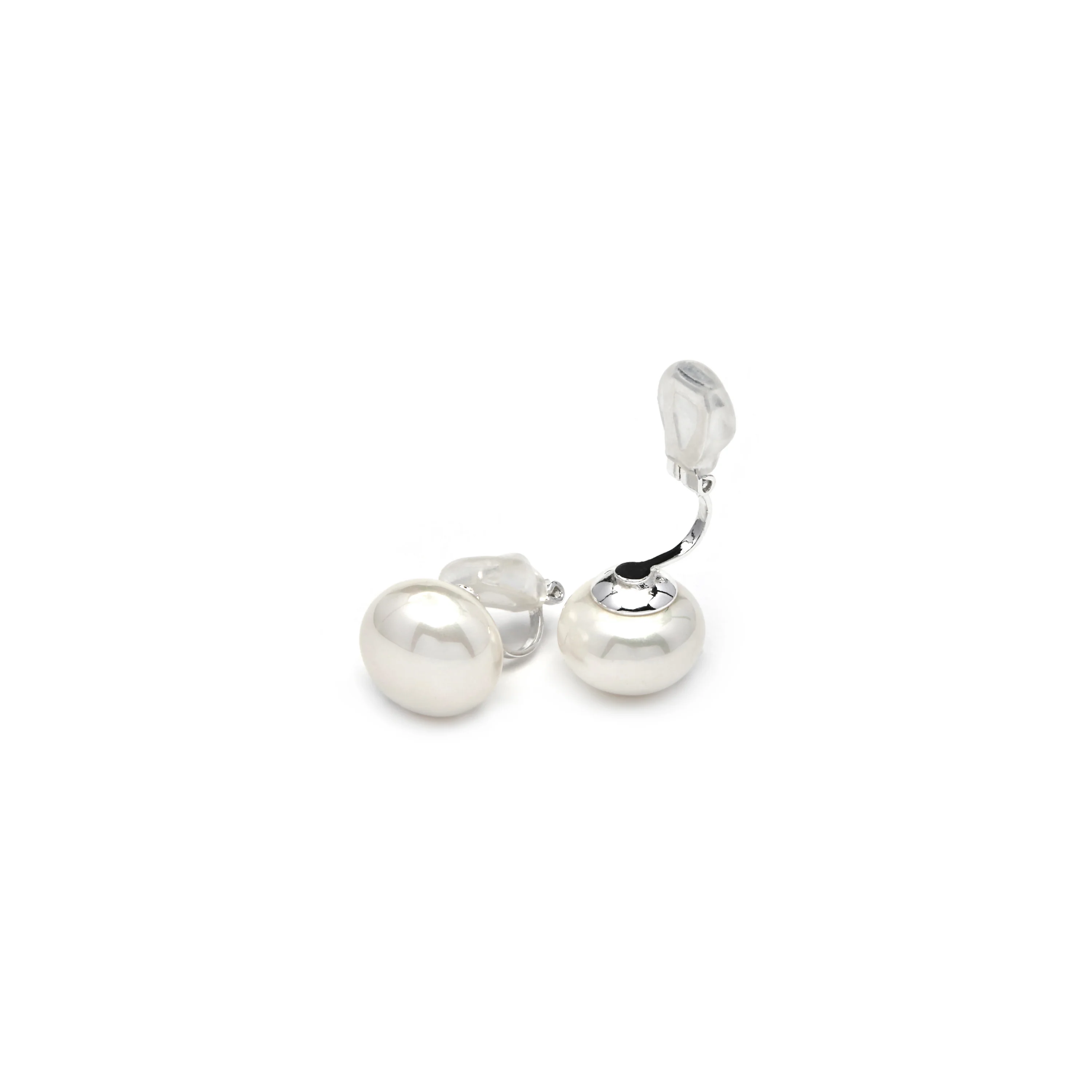 Pendientes acabado plata y Perla Blanca - Benet - Image 5