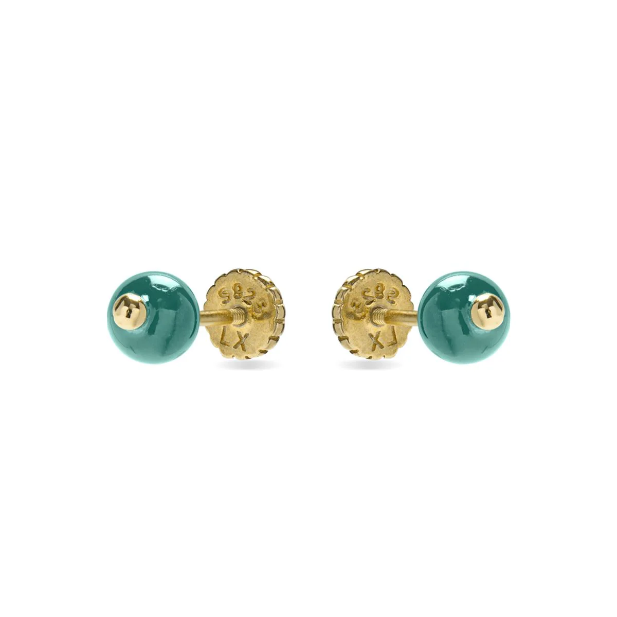 Pendientes Bola Plata De Ley 925 - Bola AZUL - Image 2