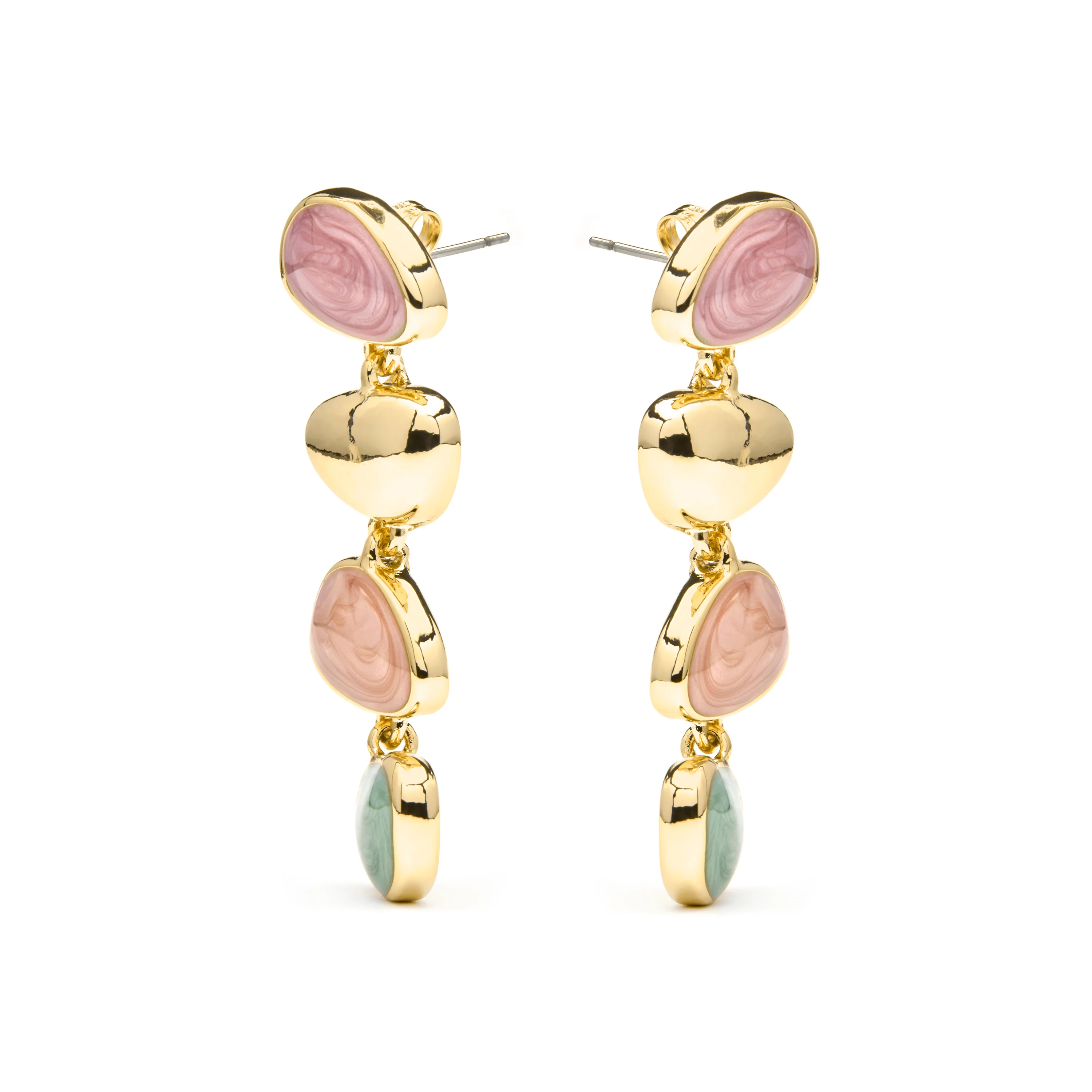 Pendientes acabado oro amarillo de 18k y Lacado Multicolor - Bolhy - Image 3