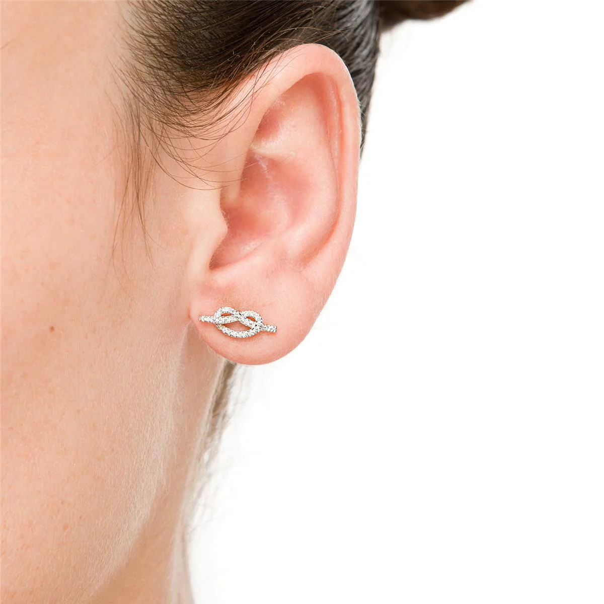 Pendientes Bretzel Plata De Ley 925 - Bretzel BLANCO - Image 2