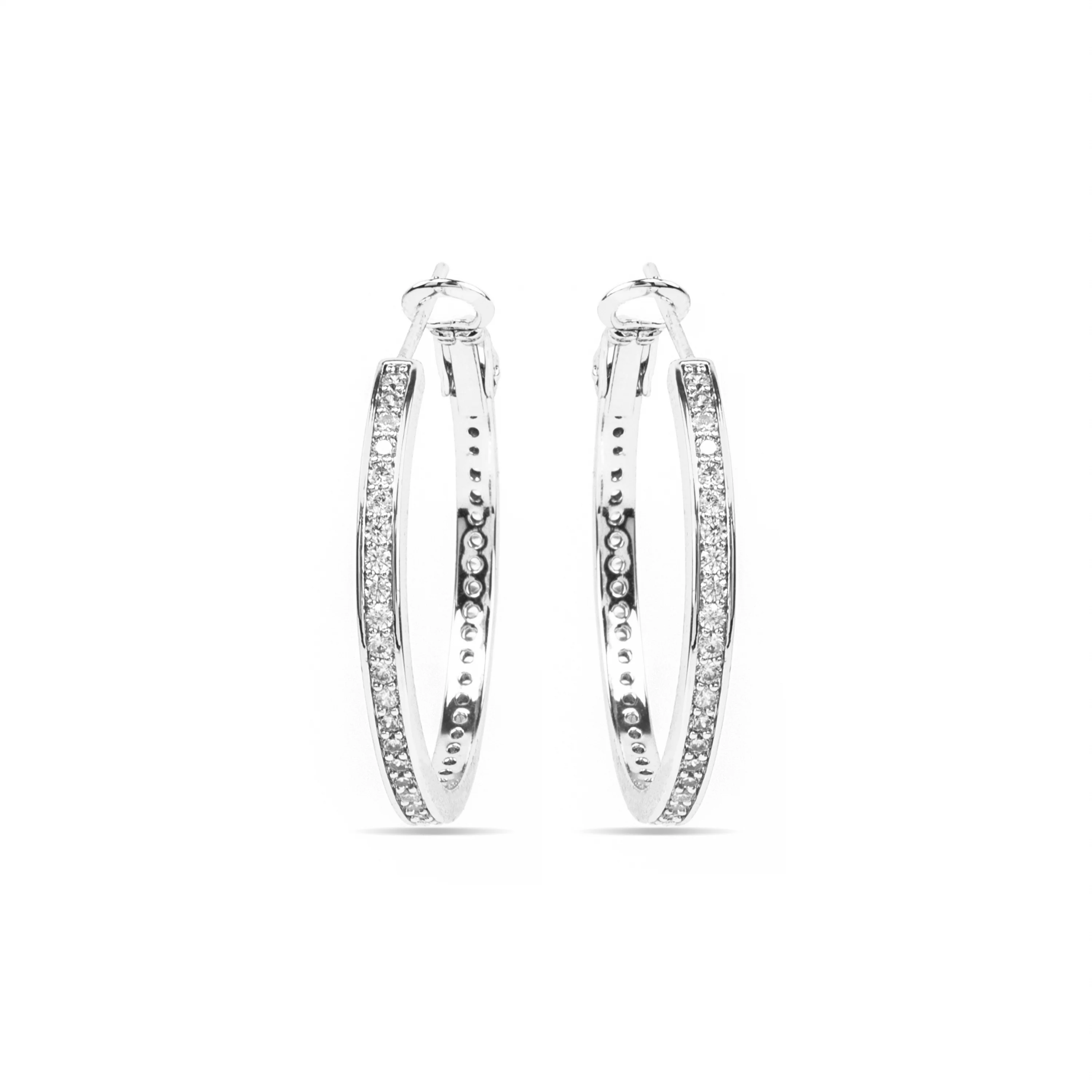 Pendientes con Circonita Brillante acabado plata - Budix - Image 3