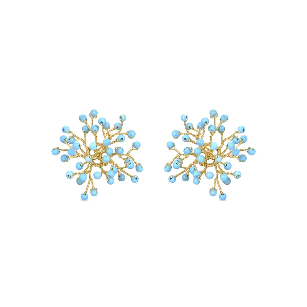 Pendientes Budreal acabados en oro amarillo de 18k - Budreal AZUL