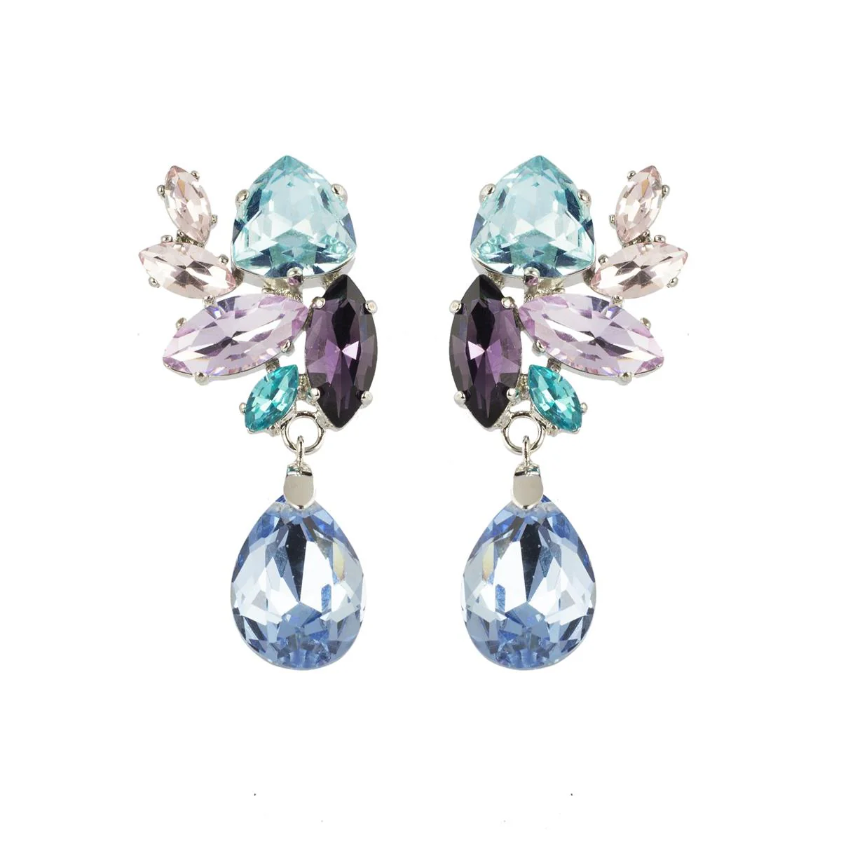 Pendientes Burlesque acabado en Rodio - Burlesque AZUL