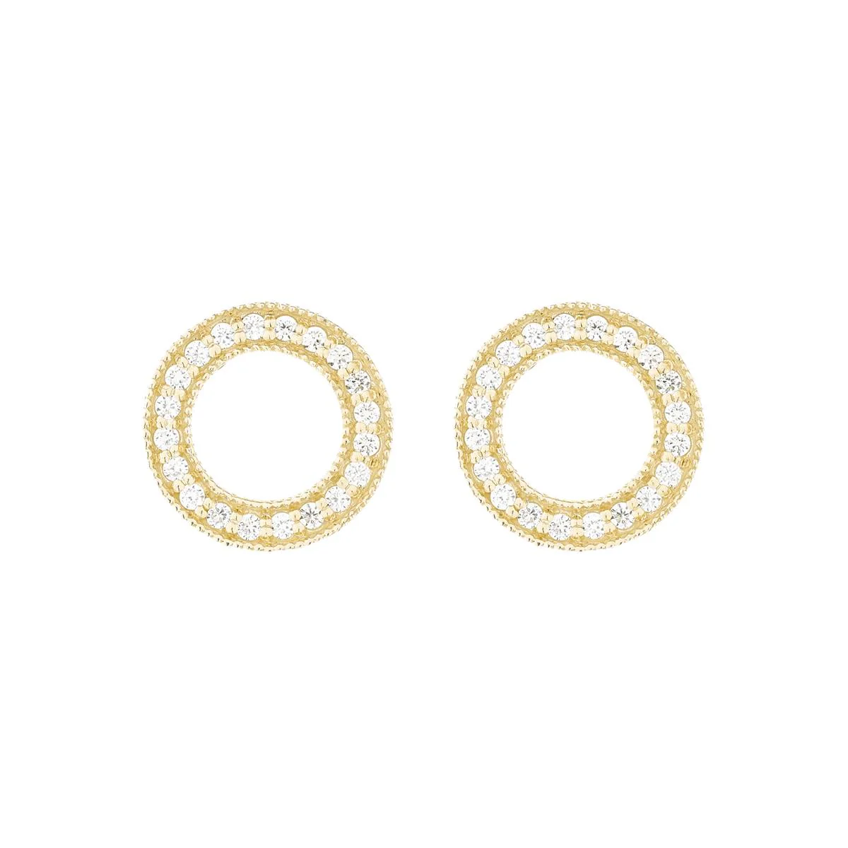 Pendientes Busah oro de ley de 18k y diamantes - Busah BLANCO
