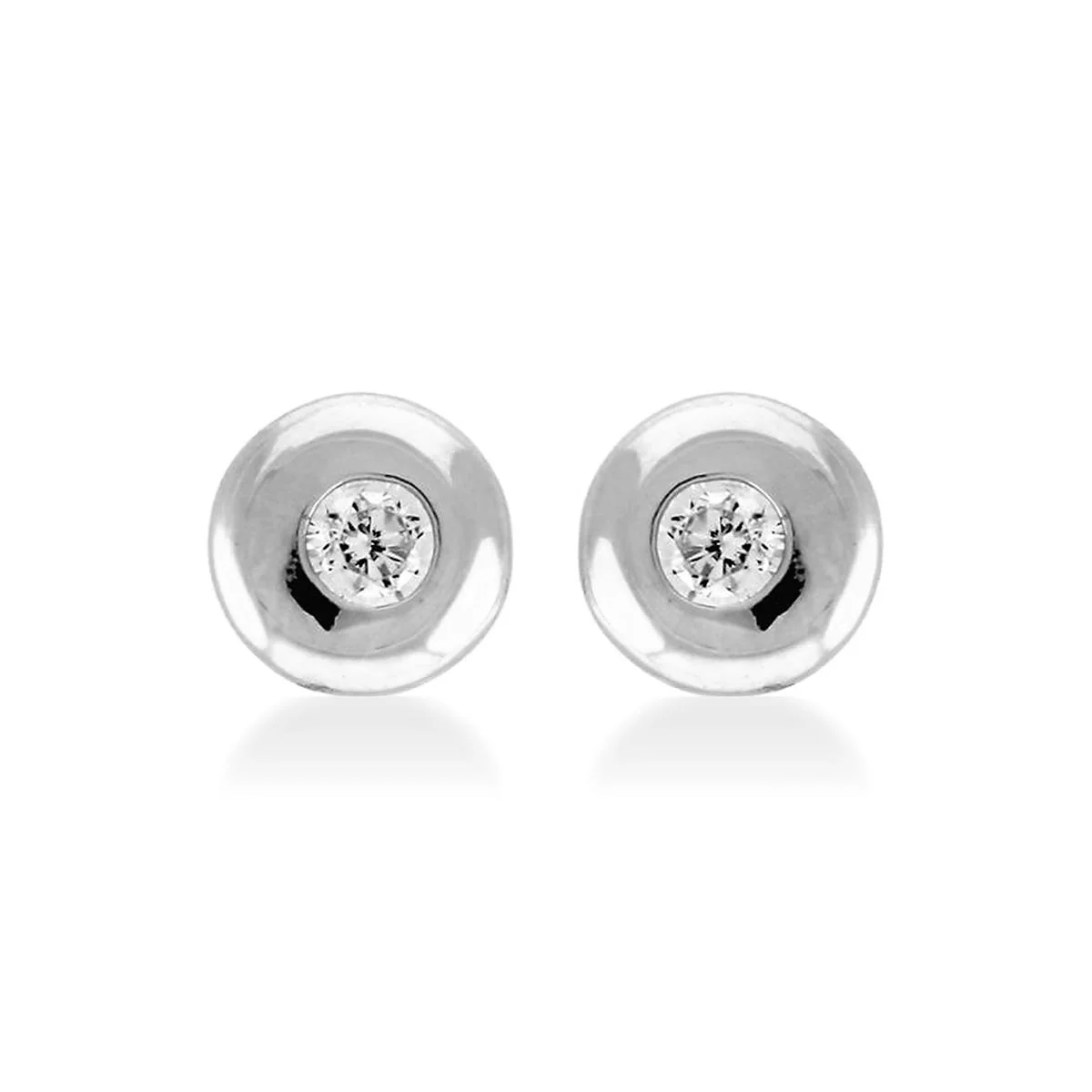 Pendientes Button Plata De Ley 925 - Button BLANCO