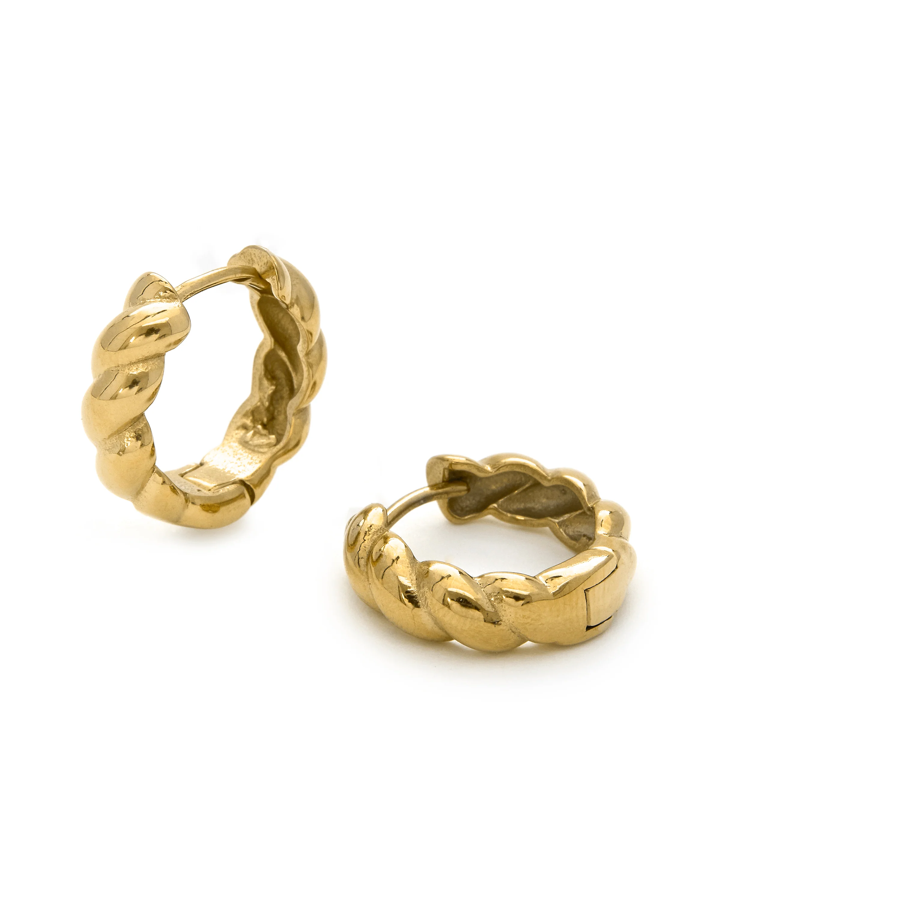 Pendientes de 11,5mm de diámetro acabado Oro Amarillo de 18k - Caiki - Image 5